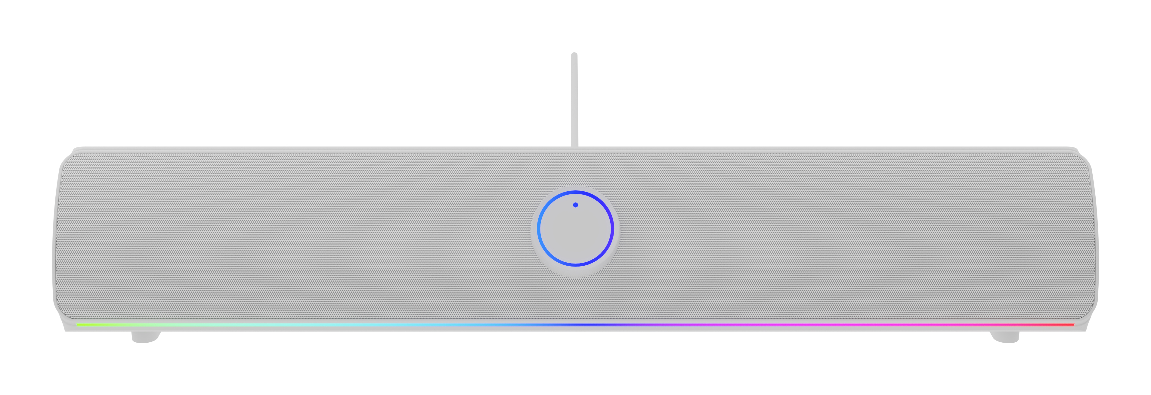 Genesis Helium 312BT NCS-2305 soundbar, 2.0 stereo, 10 W RMS, Bluetooth 5.2 en USB, RGB-verlichting, touchbediening, wit