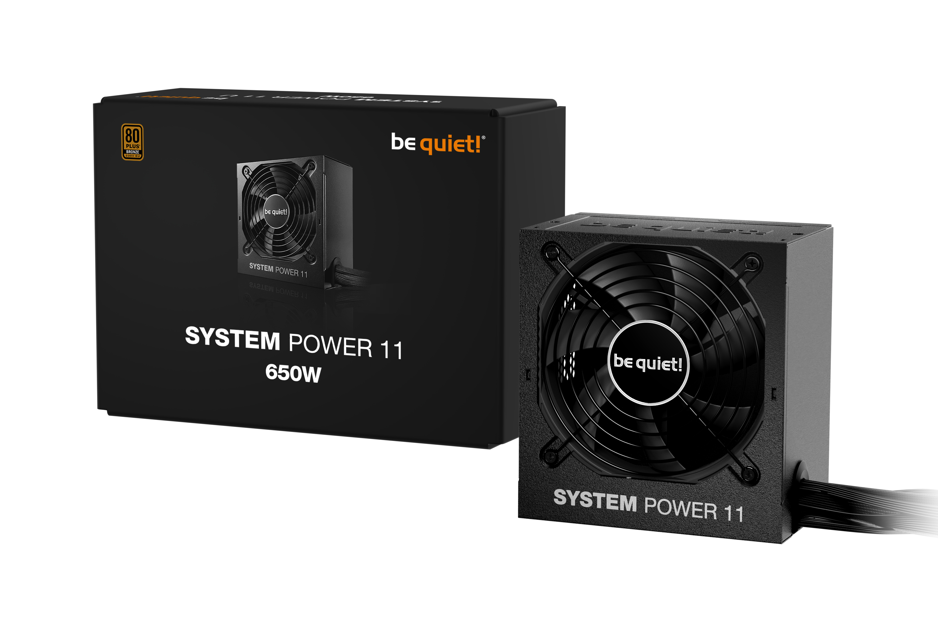 be quiet! System Power 11 650W, ATX3.1, 80+Bronze, 1x PCIe5.1 12V-2x6 450W, DC-DC, 2xPCI-Ex, 5xSATA, 1xPATA, Single-Rail, 120mm fan