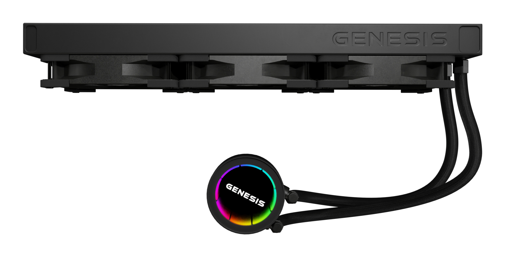 Genesis Hydria 360 Black - 360mm AIO met stille 3-phase pump, 3x 120mm PWM-fans