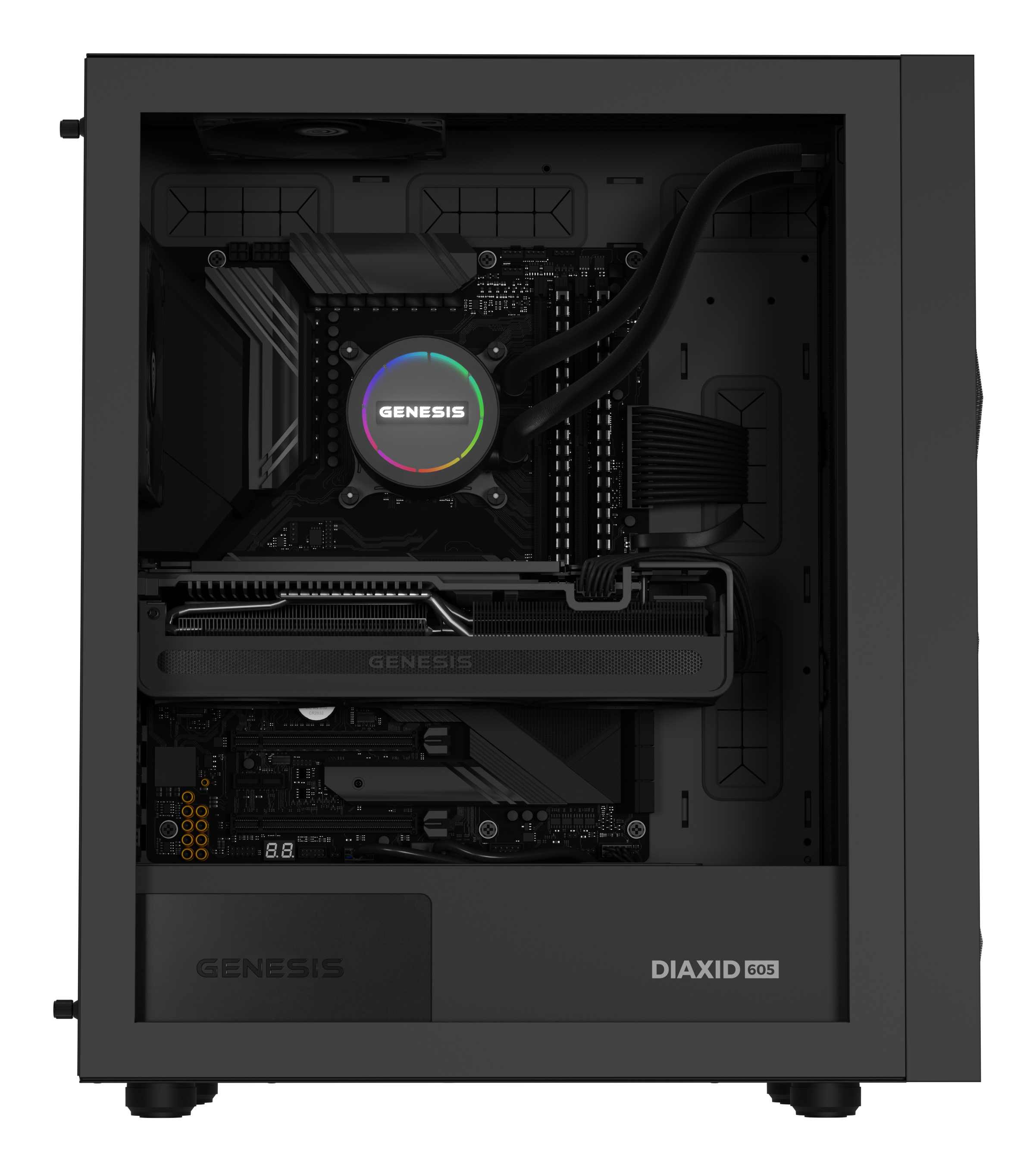 Genesis Hydria 360 Black - 360mm AIO met stille 3-phase pump, 3x 120mm PWM-fans