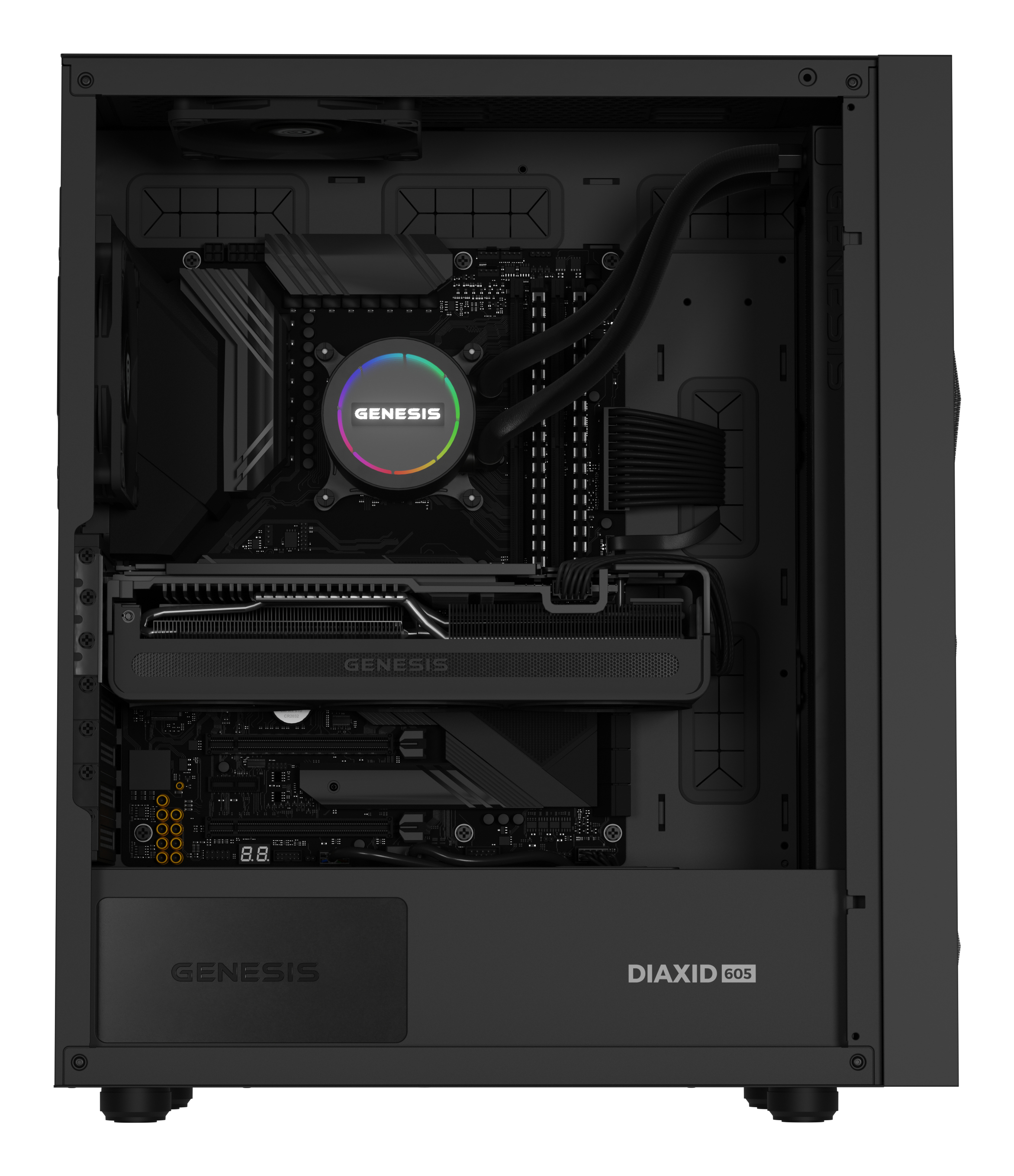 Genesis Hydria 360 Black - 360mm AIO met stille 3-phase pump, 3x 120mm PWM-fans