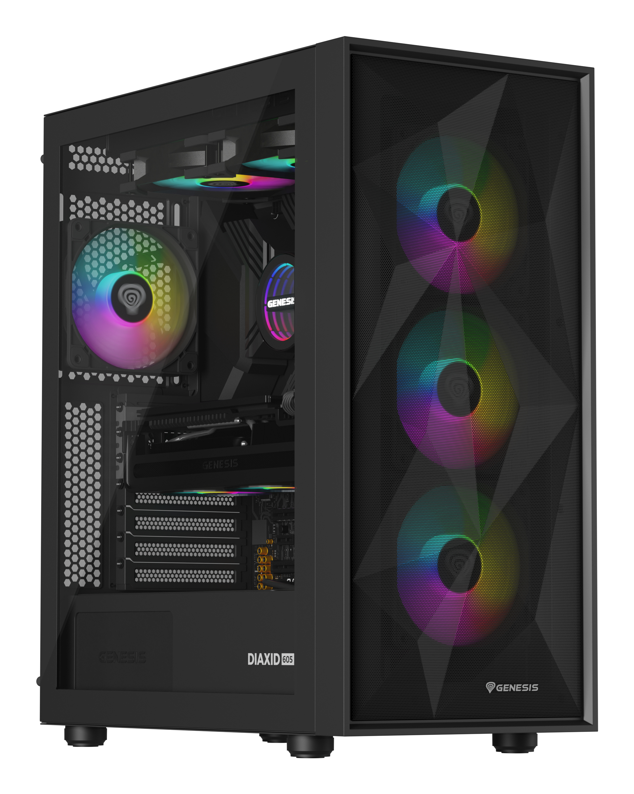 Genesis Hydria 240 ARGB Black - 240mm AIO met stille 3-phase pump, dual 120mm PWM-fans en ARGB-verlichting