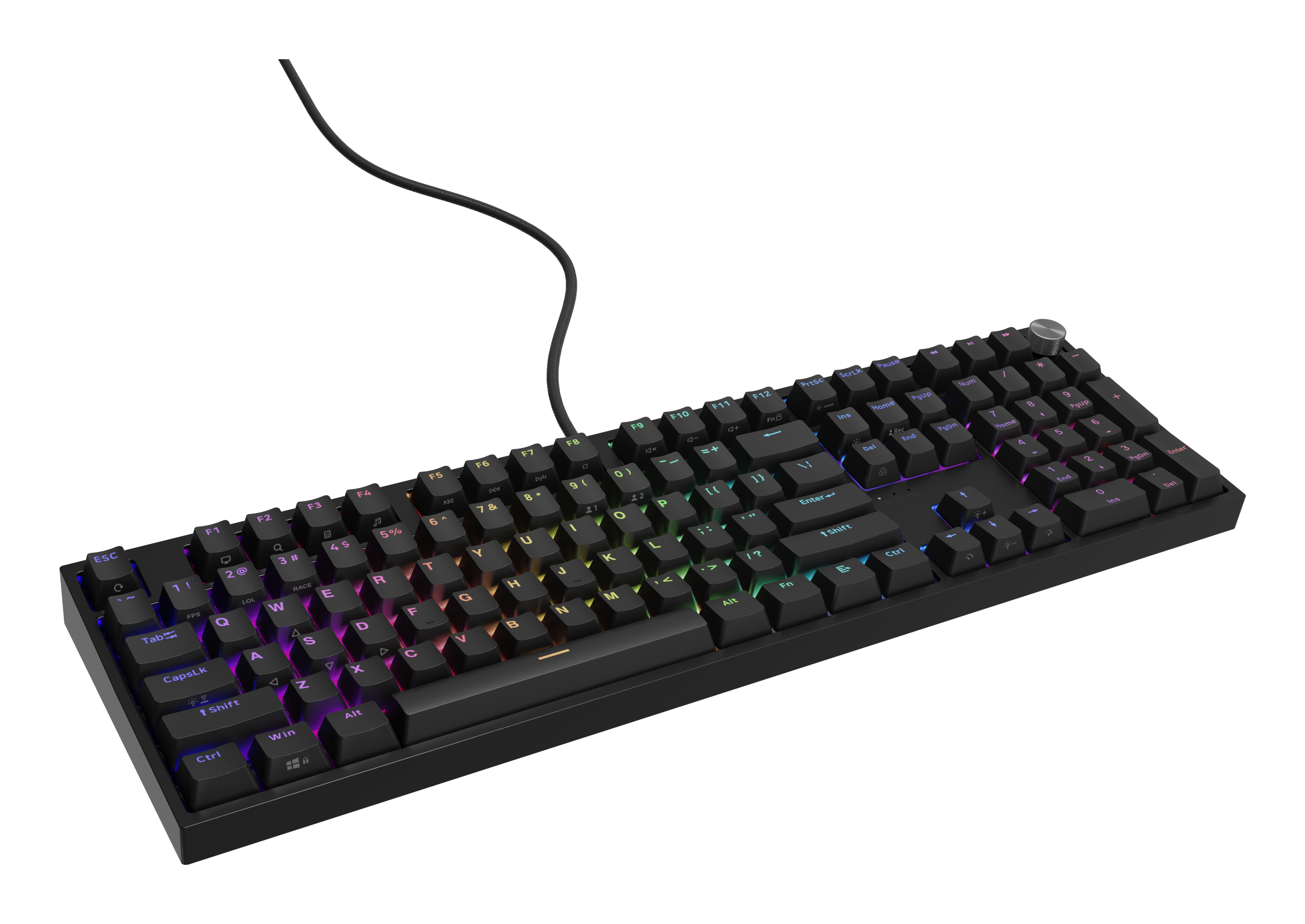 GENESIS Thor 404 gaming toetsenbord, US layout, mechanisch, Gateron Yellow Pro switches, RGB backlight, zwart