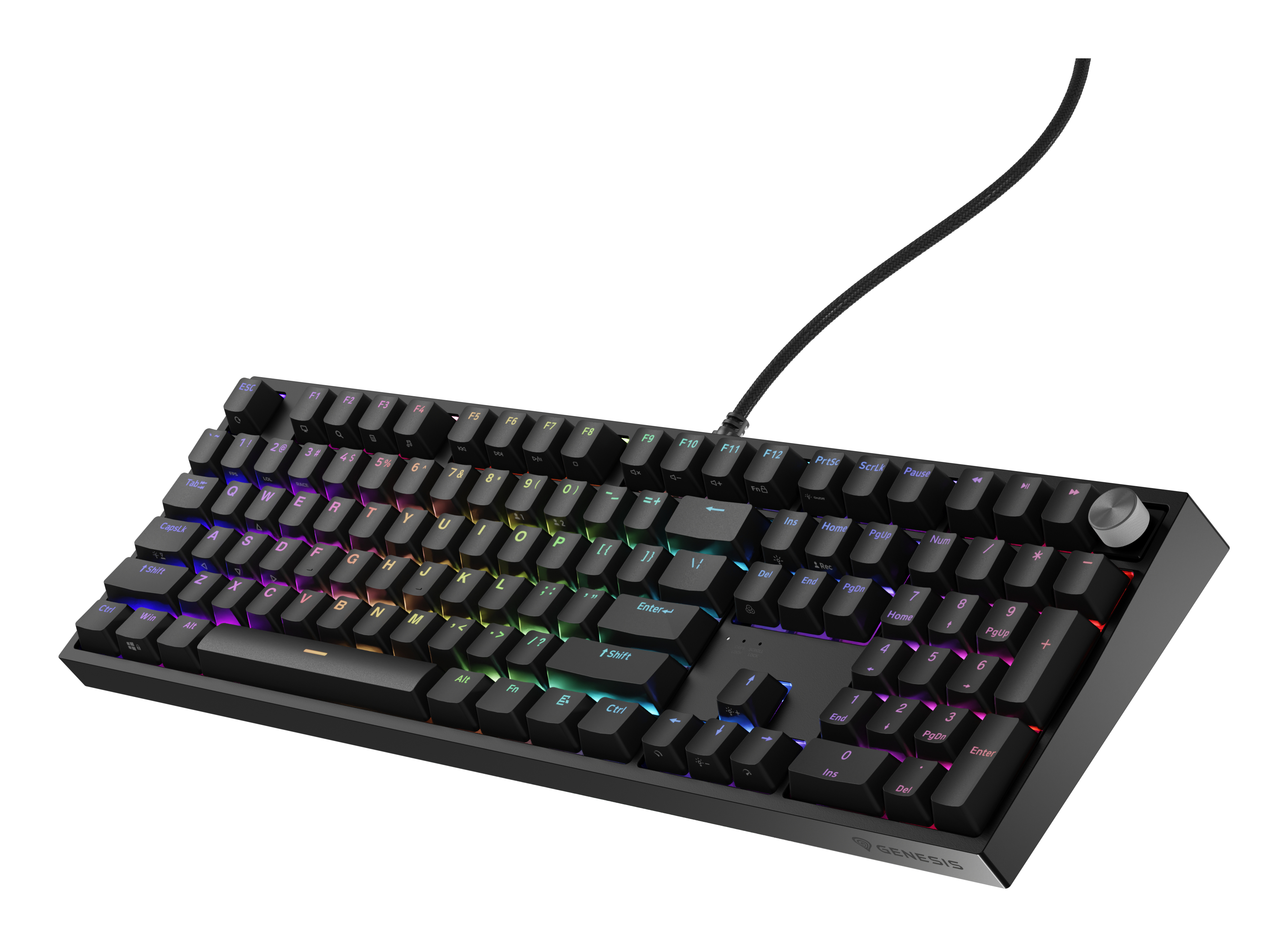 GENESIS Thor 404 gaming toetsenbord, US layout, mechanisch, Gateron Yellow Pro switches, RGB backlight, zwart