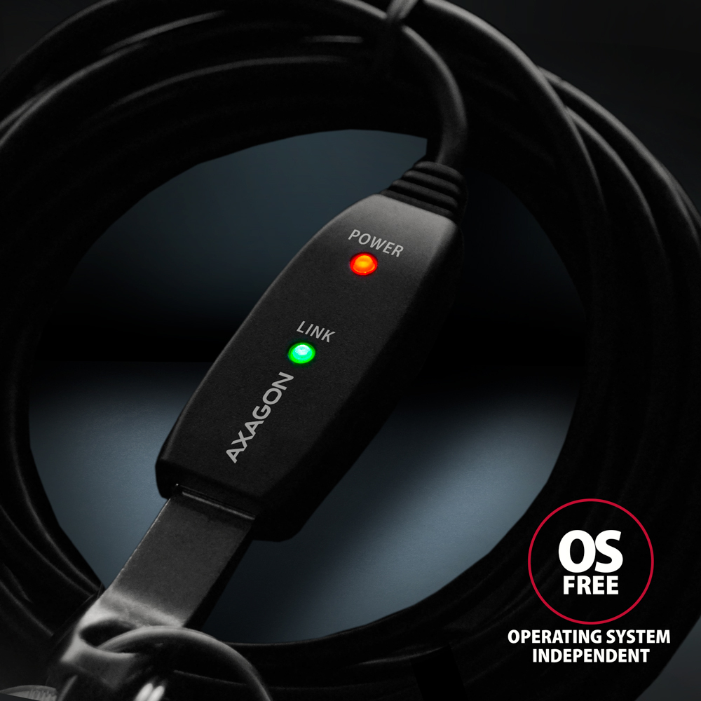 AXAGON ADR-207 USB 2.0 A-M -> A-F active extension/repeater cable 7.5m