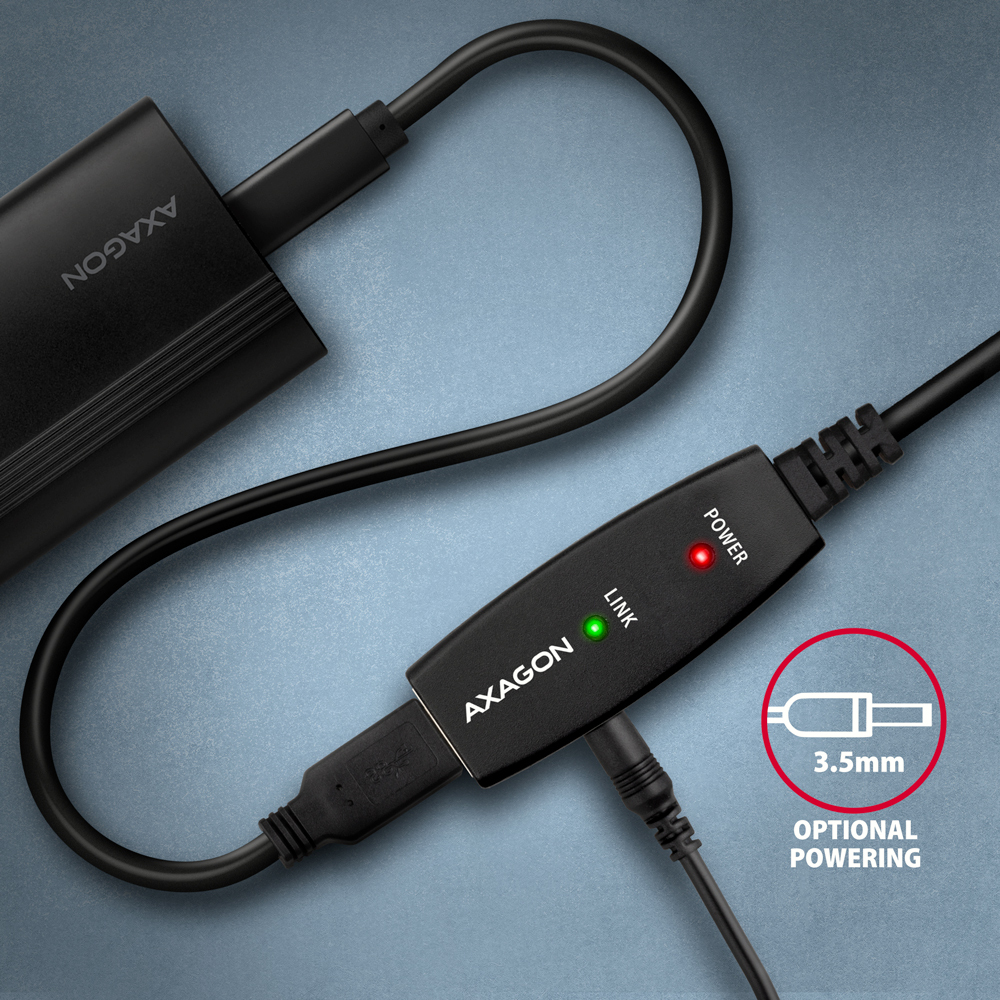 AXAGON ADR-207 USB 2.0 A-M -> A-F active extension/repeater cable 7.5m