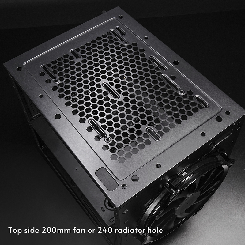 Chieftec Cube M-ATX case, black with 200mm fan