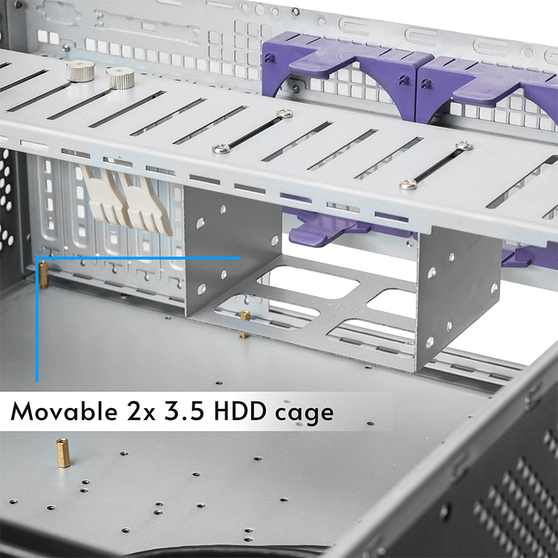 Chieftec 4U // Chieftec UNC-409S-B-OP u 4U rackmount serverbehuizing, SECC staal, 482*480*177.5 mm, 360mm AIO compatible