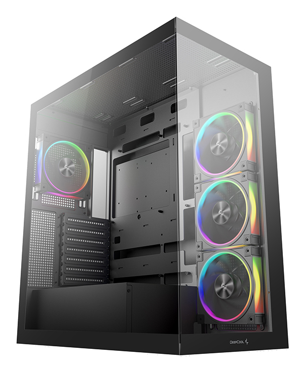 DeepCool CG580 4F V2 ATX Panoramic case, Single Chamber Configuration, Tempered Glass Panels, Pre-Installed 4x120mm PWM ARGB Fans,Type-C Port, 2x USB 3.0, Black