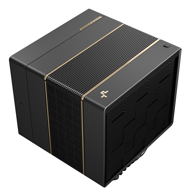 DeepCool ASSASSIN VC ELITE Performance CPU Air Cooler, Hidden Dual-Tower, 120mm&140mm Fans, Vapor Chamber Base, 7 Heatpipes, Fluid Dynamic Bearing, ASSASSIN IV, Black & Gold Color, Flagship Air Cooler
