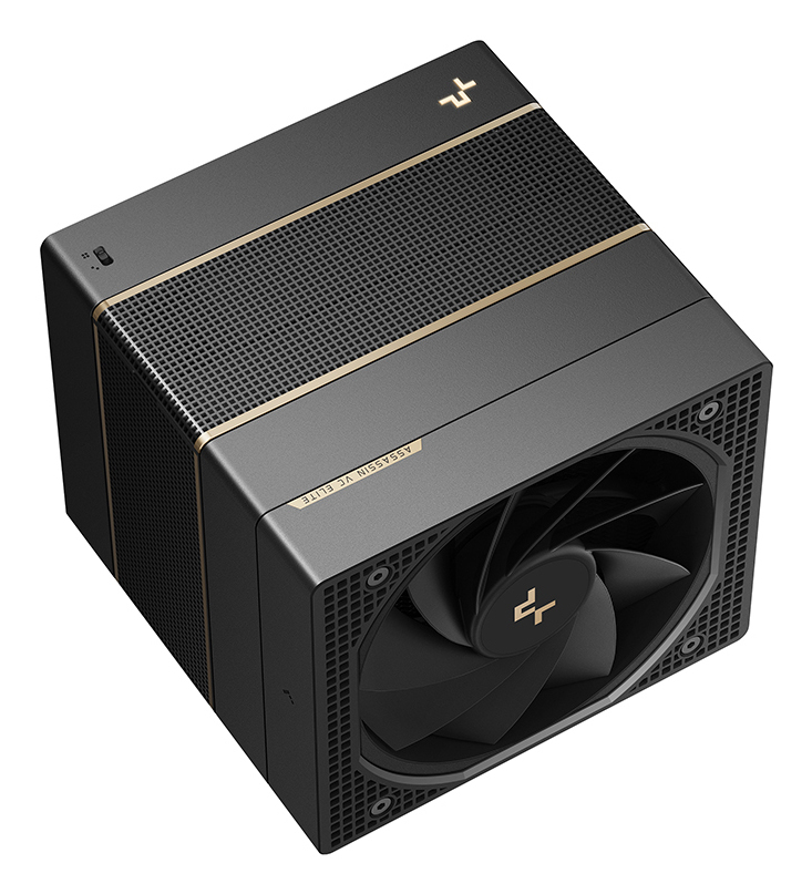 DeepCool ASSASSIN VC ELITE Performance CPU Air Cooler, Hidden Dual-Tower, 120mm&140mm Fans, Vapor Chamber Base, 7 Heatpipes, Fluid Dynamic Bearing, ASSASSIN IV, Black & Gold Color, Flagship Air Cooler