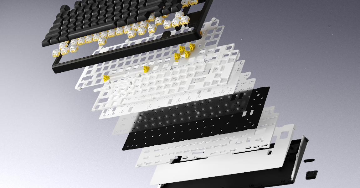 HATOR Skyfall 65 MAG ULTIMA 8K, wireless white-black, PBT OMA white-black US-ANSI, HATOR Aurum Strawberry 100M magnetic hotswap 45gf switches, 2.4GHz/Bluetooth/USB, dual 8K polling rate, 64K single key, 8000mAh, gasket mount & anti-noise, 3.5 TFT screen,