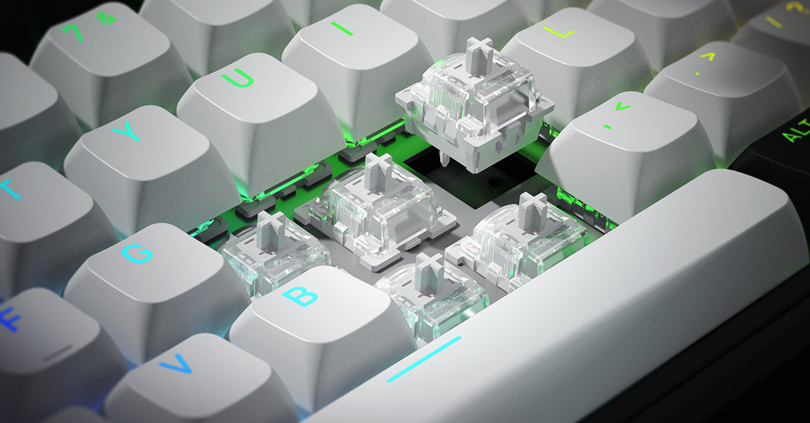 HATOR Skyfall 65 MAG ULTIMA 8K, wireless white-black, PBT OMA white-black US-ANSI, HATOR Aurum Strawberry 100M magnetic hotswap 45gf switches, 2.4GHz/Bluetooth/USB, dual 8K polling rate, 64K single key, 8000mAh, gasket mount & anti-noise, 3.5 TFT screen,