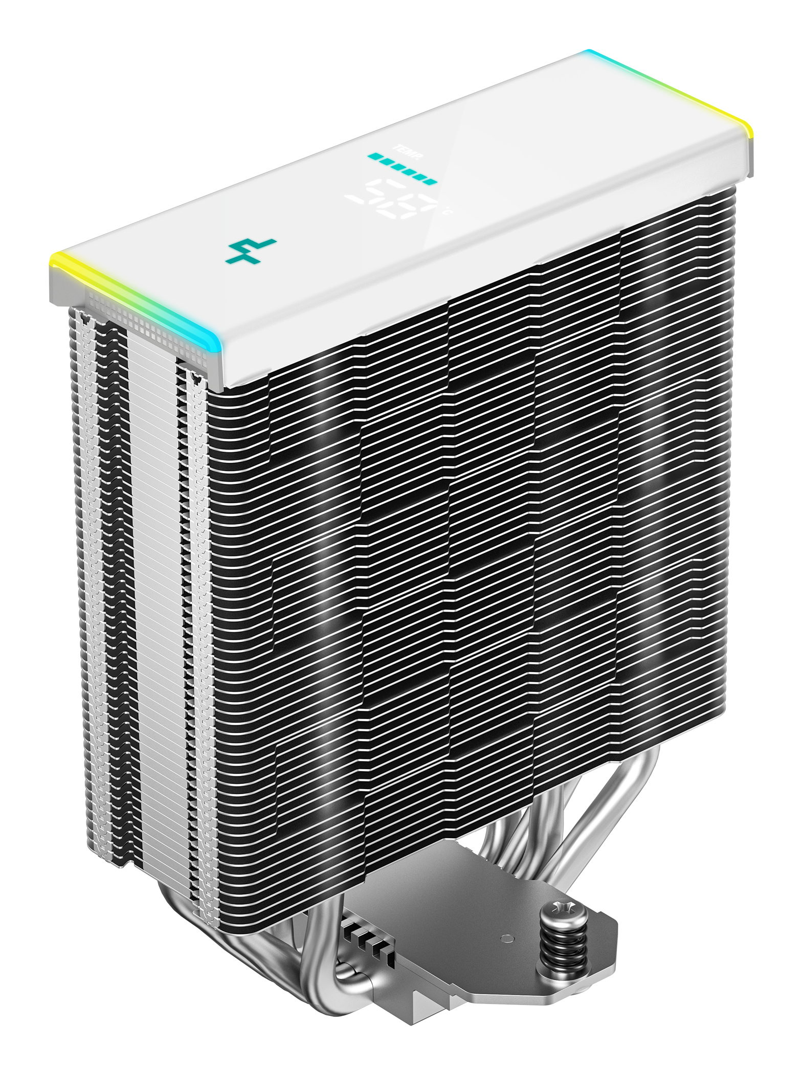 DeepCool AK400 DIGITAL WH SE Air Cooler, Single Tower, Real-Time CPU Status Screen, 4 Copper Heat Pipes, 220W Heat Dissipation