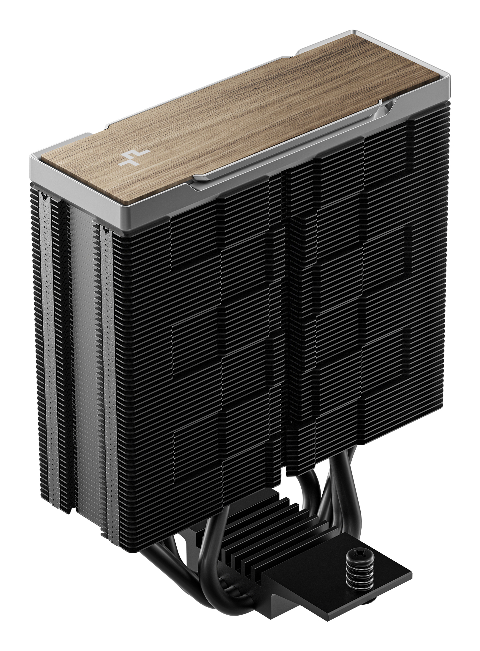 DeepCool AK400 G2 Air Cooler, Single Tower, Performance Fan, Wood Grain Top Cover, Replaceable Black Matrix-Style Sticker, CTT 2.0, 4 Copper Heat Pipes, Activate Clearing Tech, 0-RPM Startup/Stop, Black.