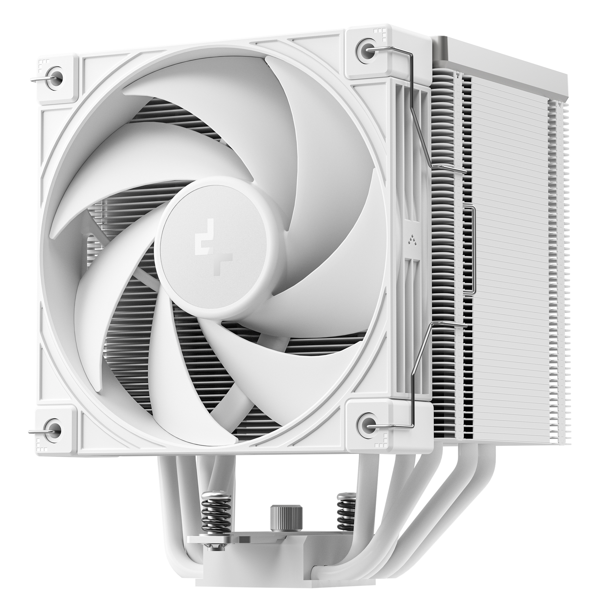 DeepCool AK500 G2 WH Air Cooler, Single Tower, Performance Fan, Wood Grain Top Cover, Replaceable White Matrix-Style Sticker, CTT 2.0, 5 Copper Heat Pipes, Activate Clearing Tech, 0-RPM Startup/Stop, White.