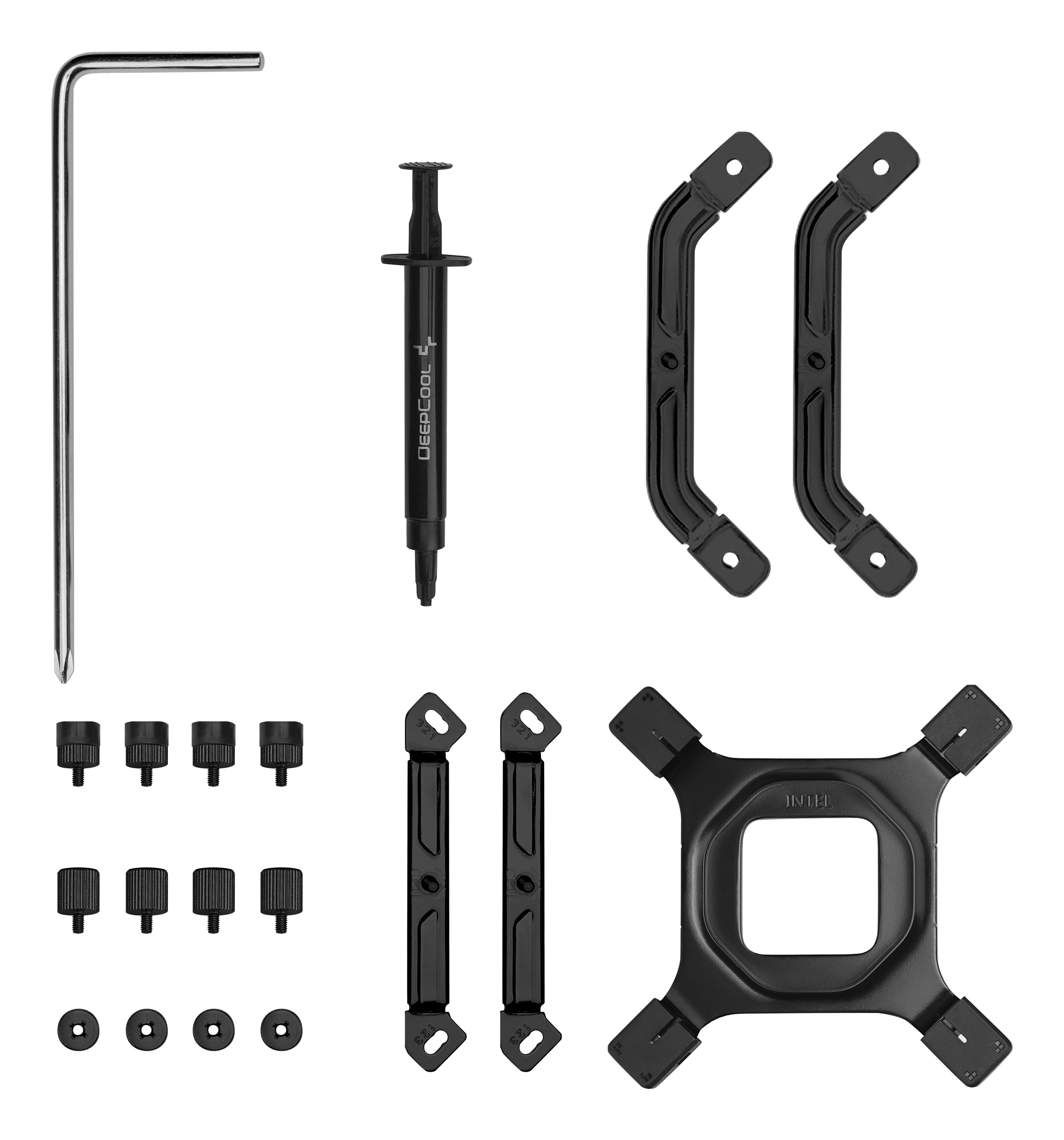 DeepCool AK500 G2 DIGITAL NYX Air Cooler, Single Tower, Performance Fan, LCD Segment Display Screen, CTT 2.0, 5 Copper Heat Pipes, Activate Clearing Tech, 0-RPM Startup/Stop, AI Smart Control, Black.