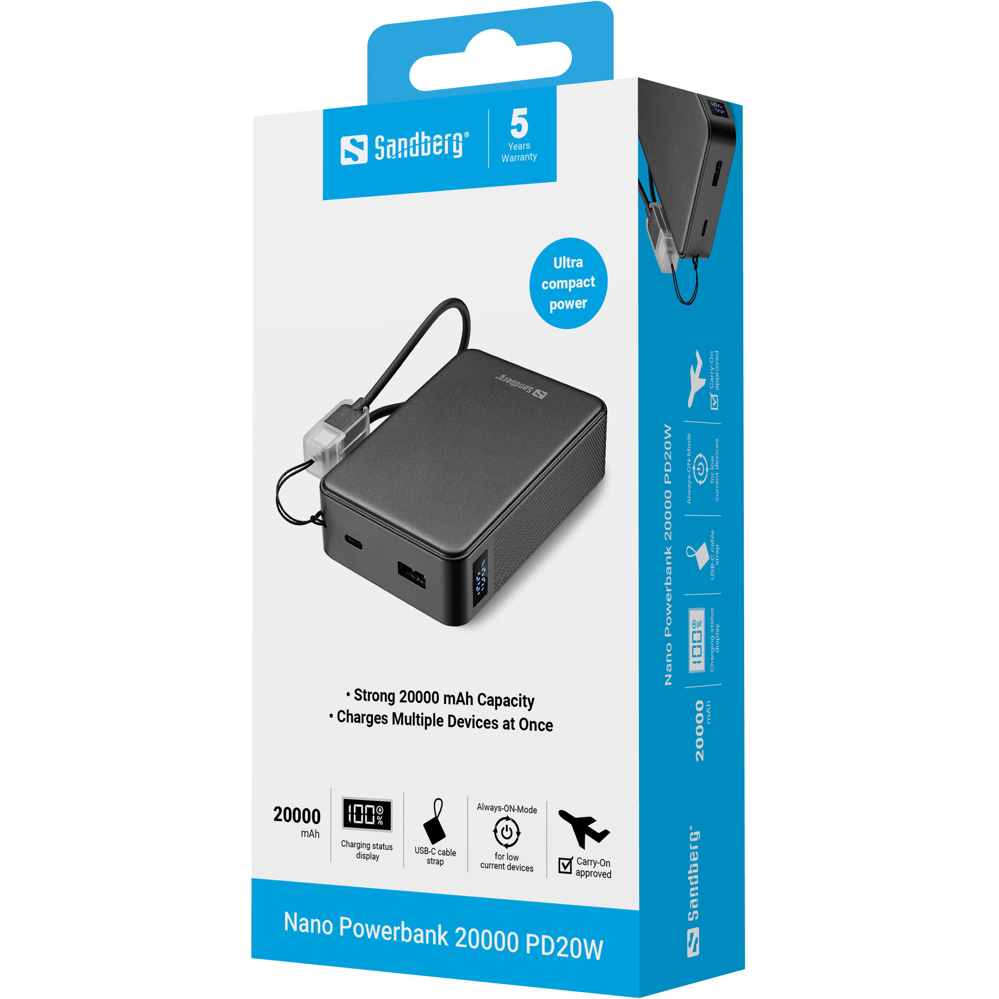 Sandberg Nano Powerbank 20000 PD20W