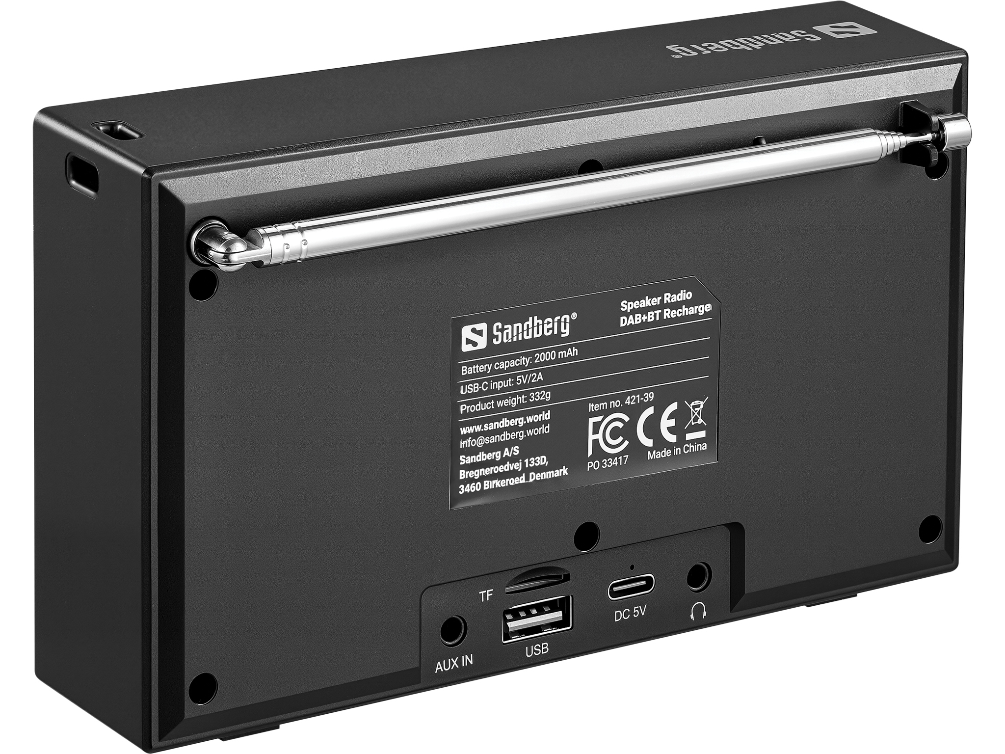 Sandberg Speaker Radio DAB+BT Recharge