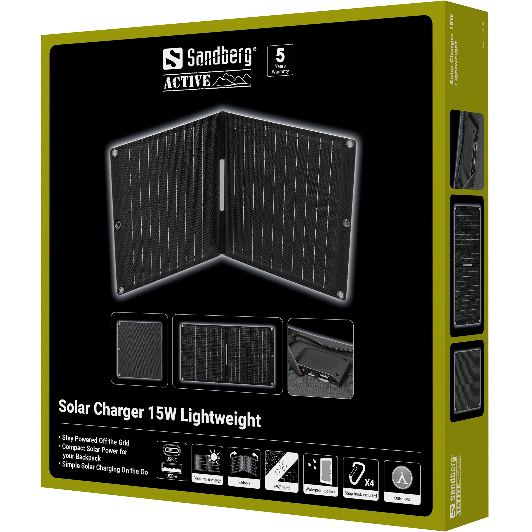 Sandberg Solar Charger 15W Lightweight