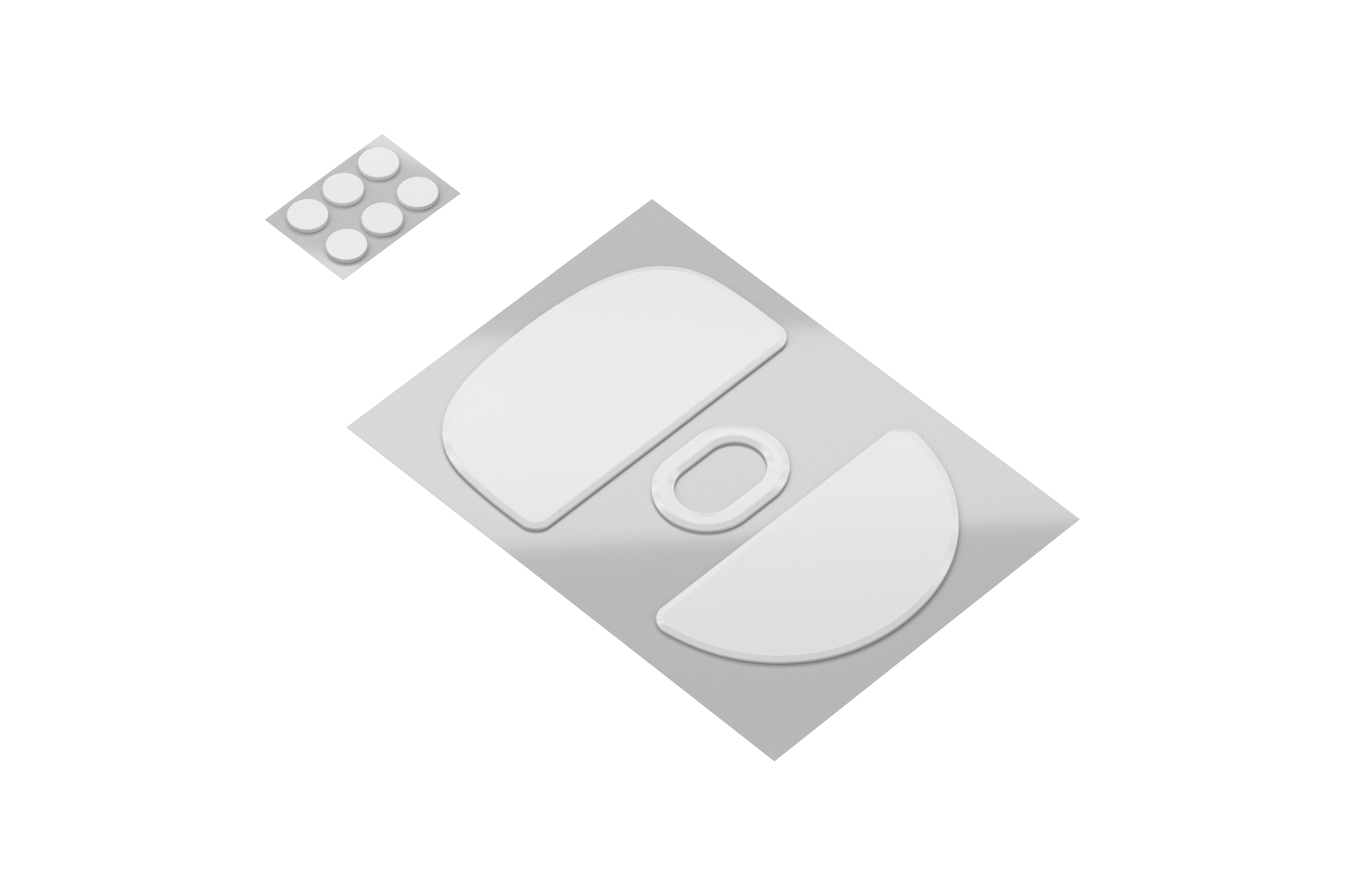 White PTFE feet + U-PE spot feet for HATOR Quasar 3 mouse - (ACC081)