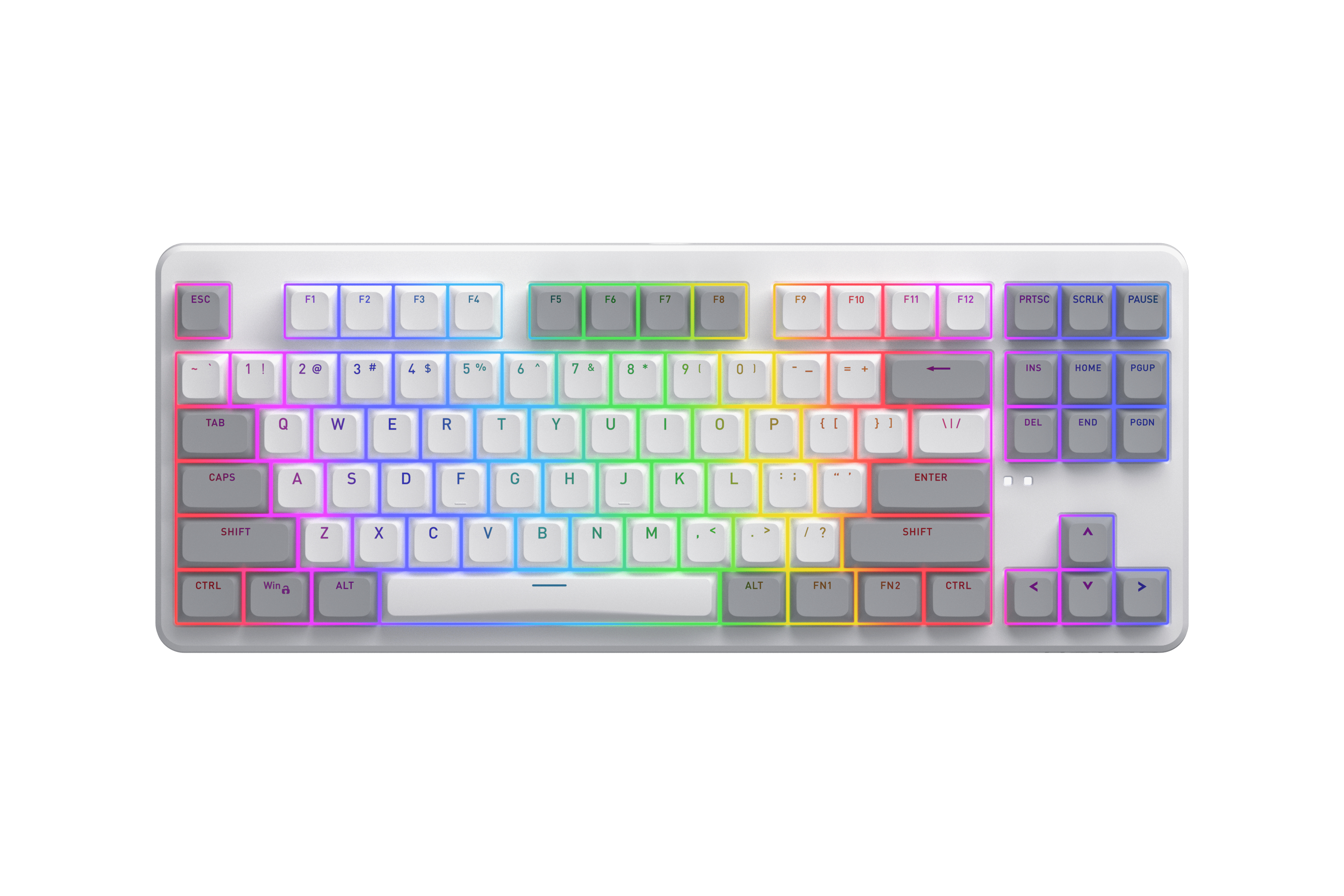 HATOR Rockfall 3 TKL wireless orange (SQWL87) white, QMK/VIA, OMA profile US layout ANSI (white-gray keycaps) Keyboard - linear Mechanical Switches - US - ANSI Layout (SQWL87W)
