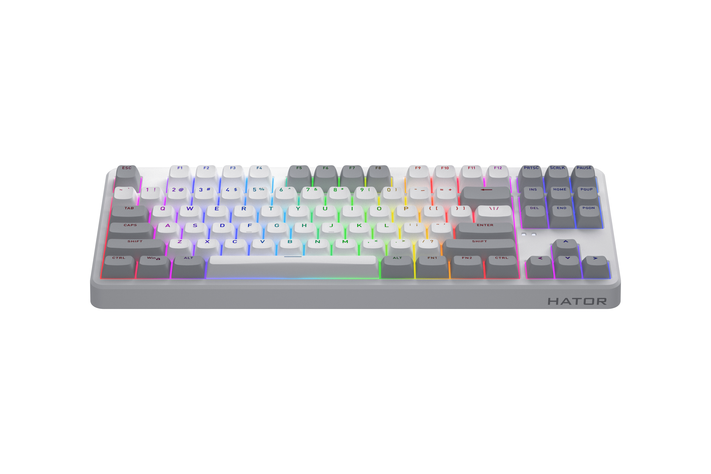 HATOR Rockfall 3 TKL wireless orange (SQWL87) white, QMK/VIA, OMA profile US layout ANSI (white-gray keycaps) Keyboard - linear Mechanical Switches - US - ANSI Layout (SQWL87W)