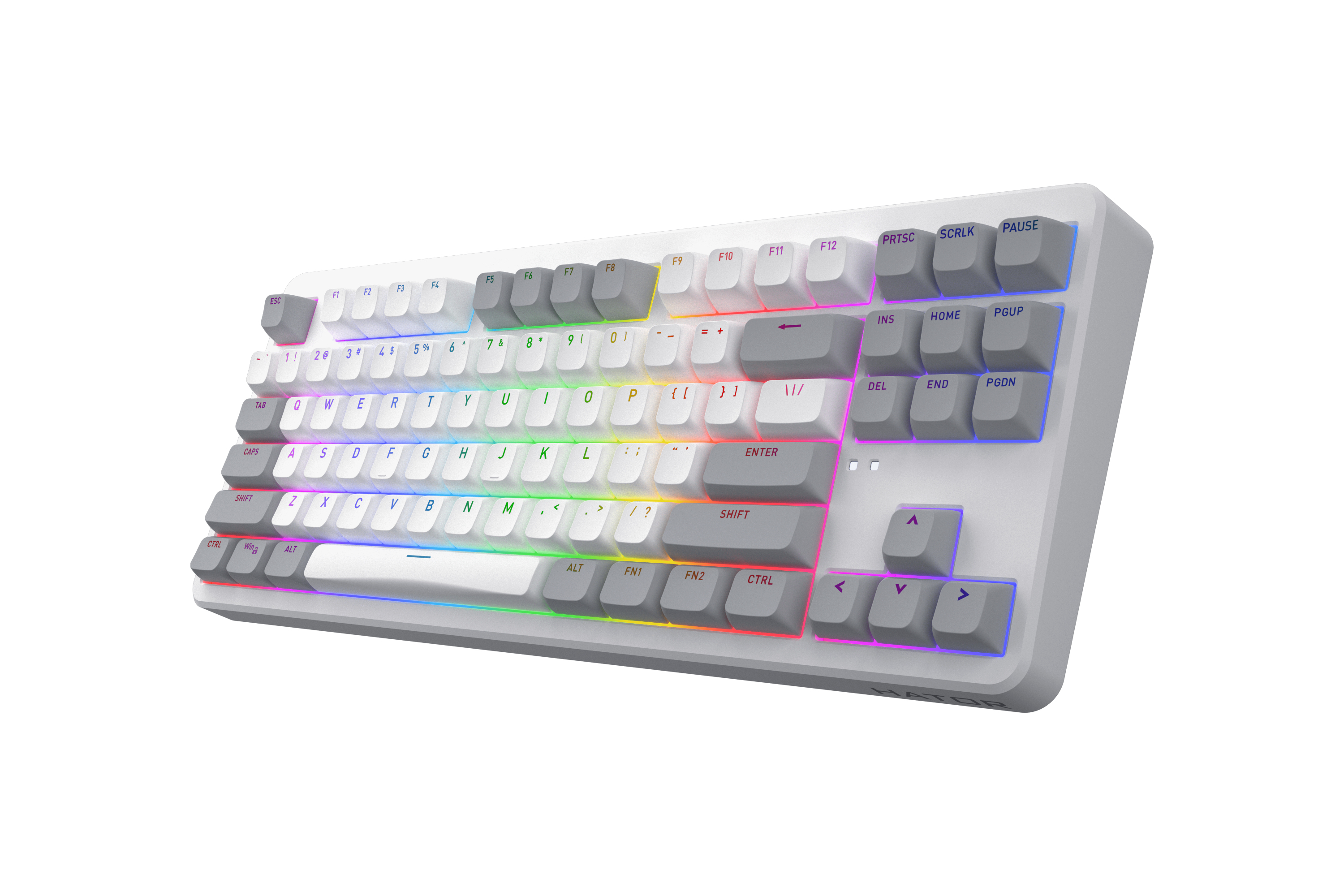 HATOR Rockfall 3 TKL wireless orange (SQWL87) white, QMK/VIA, OMA profile US layout ANSI (white-gray keycaps) Keyboard - linear Mechanical Switches - US - ANSI Layout (SQWL87W)