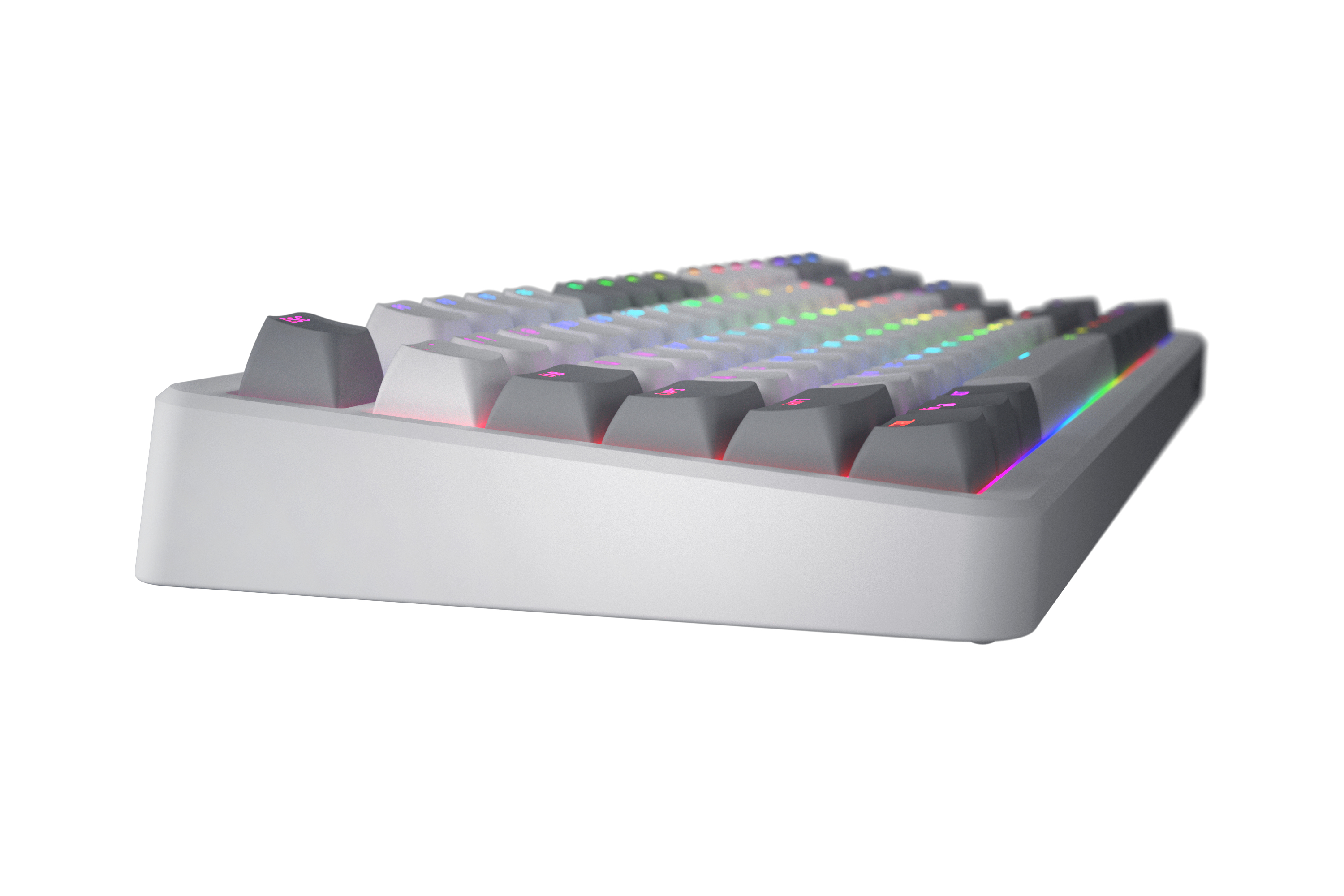 HATOR Rockfall 3 TKL wireless orange (SQWL87) white, QMK/VIA, OMA profile US layout ANSI (white-gray keycaps) Keyboard - linear Mechanical Switches - US - ANSI Layout (SQWL87W)