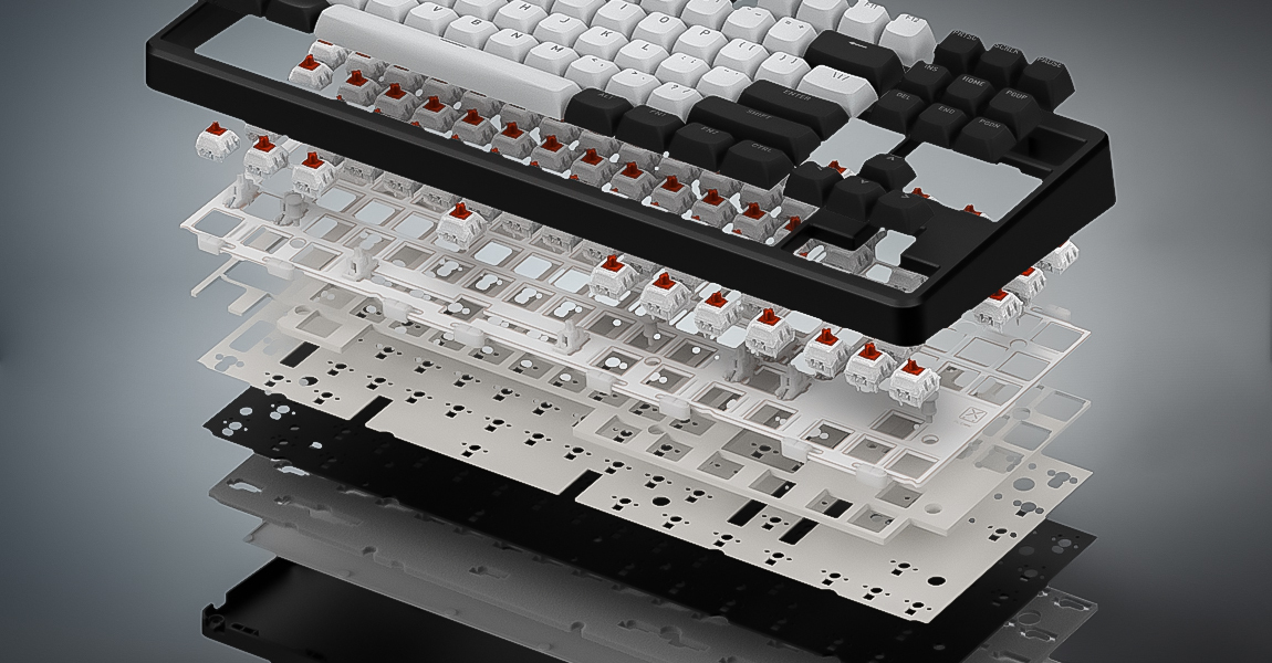HATOR Rockfall 3 TKL wireless orange (SQWL87) white, QMK/VIA, OMA profile US layout ANSI (white-gray keycaps) Keyboard - linear Mechanical Switches - US - ANSI Layout (SQWL87W)
