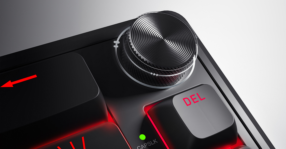 HATOR Skyfall 65, black-black, ABS OMA black-black keycaps US-ANSI Layout, HATOR Aurum Sterling 70M linear speed mechanical hotswap 50gf switches, USB, gasket mount structure & anti-noise sandwich, knob, RGB workspace&gaming keyboard - (HTK1160)