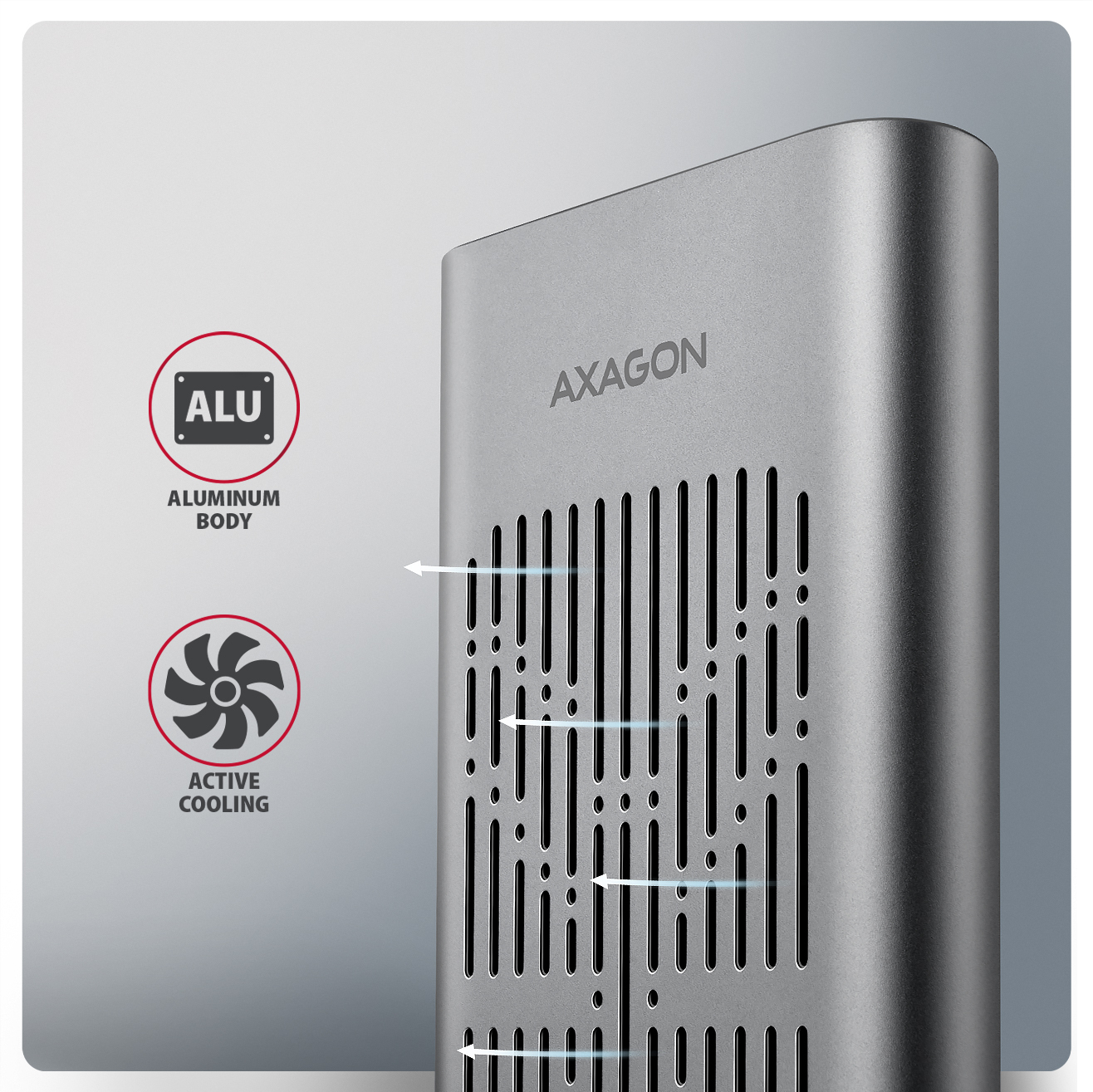 AXAGON EEM2-20GD USB-C 20Gbps Dual M.2 NVMe SSD CLONE MASTER Enclosure