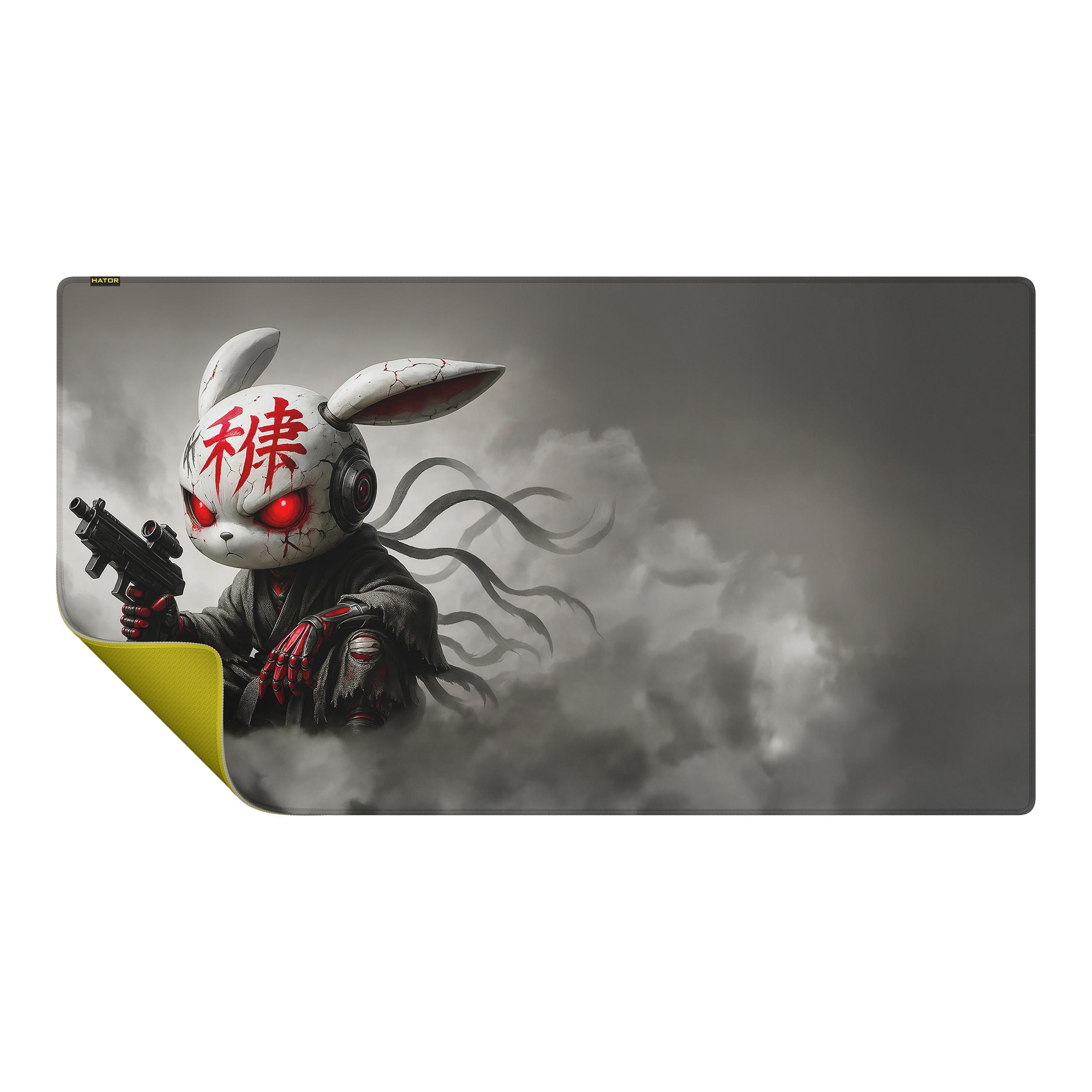 HATOR Tonn EVO 3XL Angry bunny, size: 1000 x 550 x 3mm, Hybrid surface, anti-slip natural rubber base, stitched edge, gaming mouse pad - (HTP-051)
