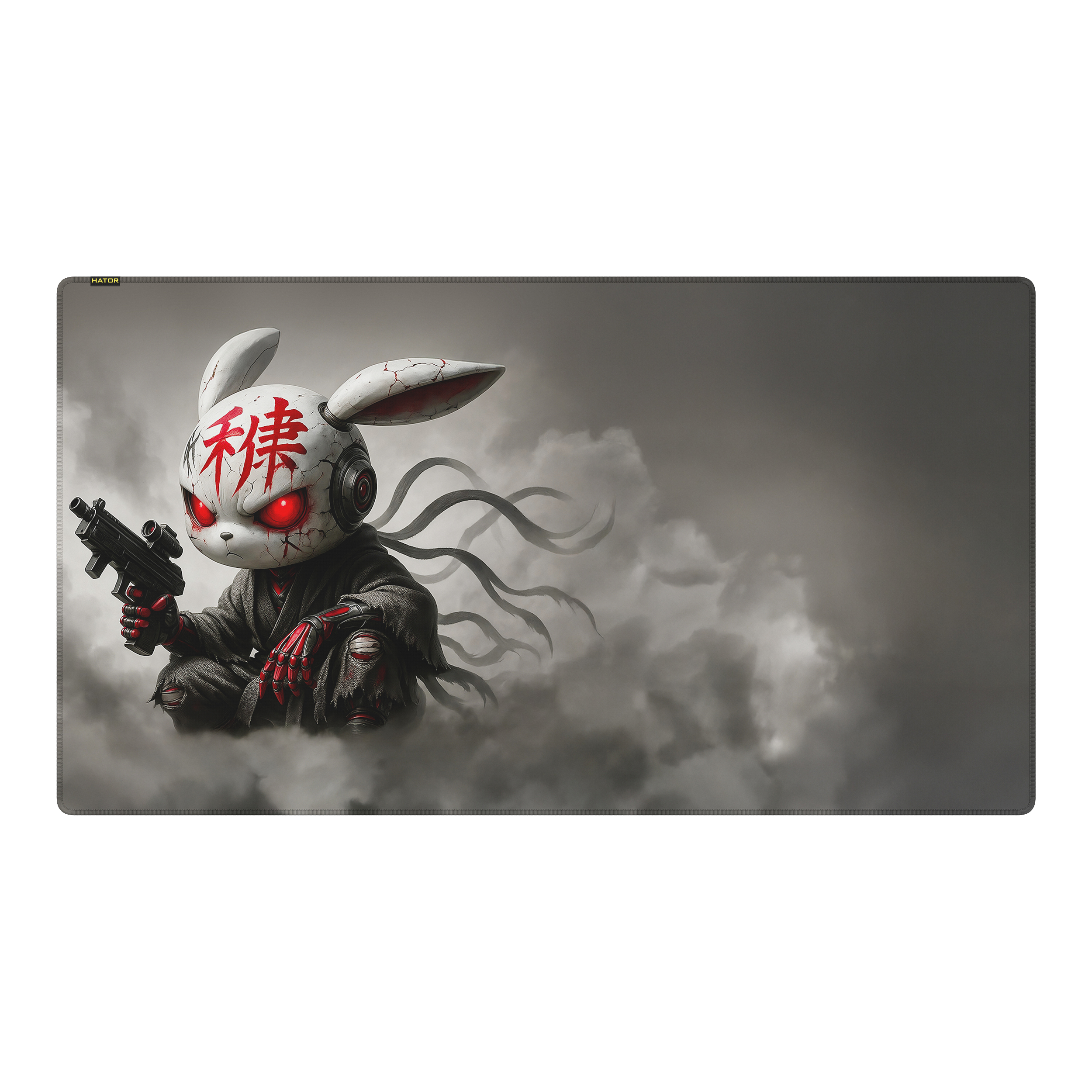HATOR Tonn EVO 3XL Angry bunny, size: 1000 x 550 x 3mm, Hybrid surface, anti-slip natural rubber base, stitched edge, gaming mouse pad - (HTP-051)