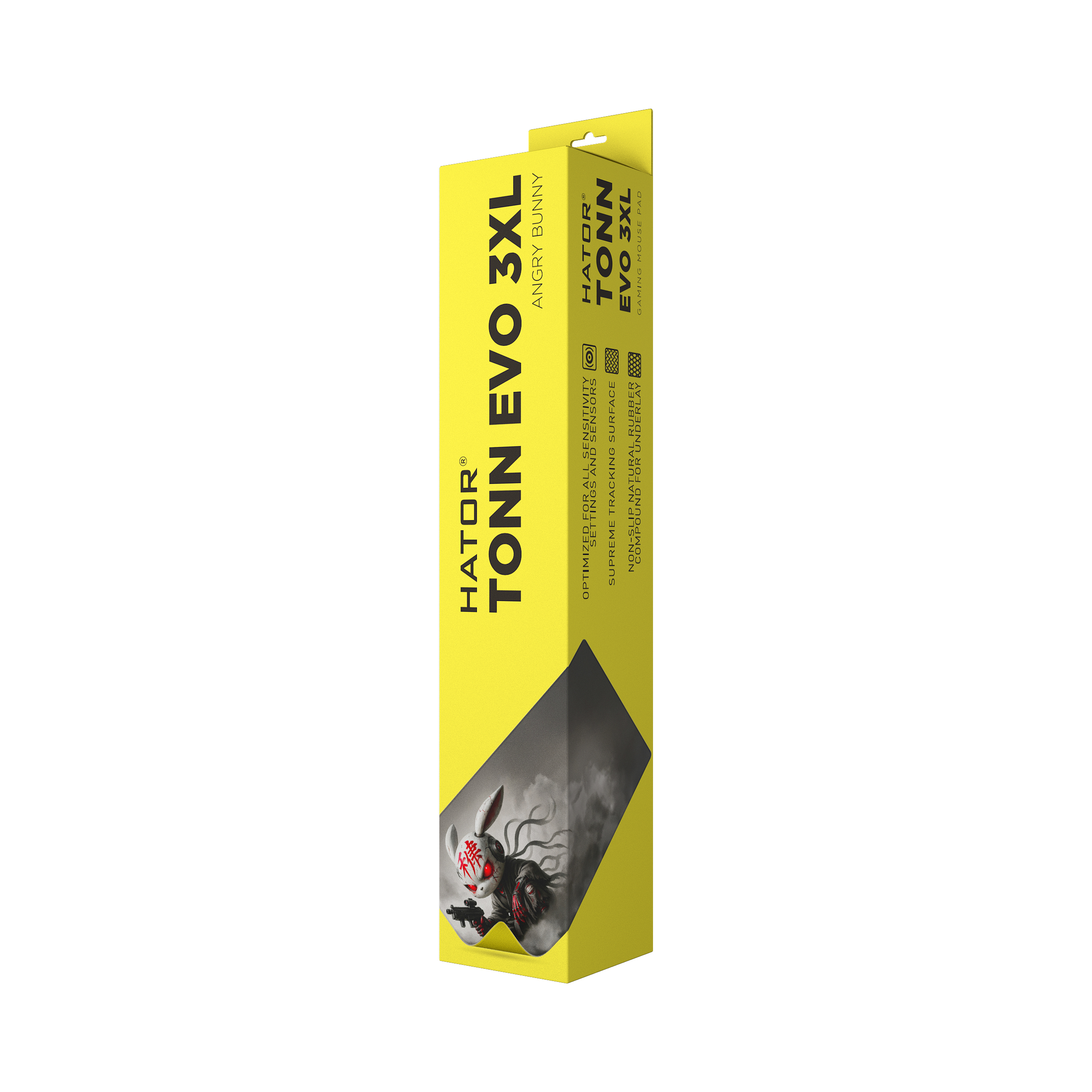HATOR Tonn EVO 3XL Angry bunny, size: 1000 x 550 x 3mm, Hybrid surface, anti-slip natural rubber base, stitched edge, gaming mouse pad - (HTP-051)