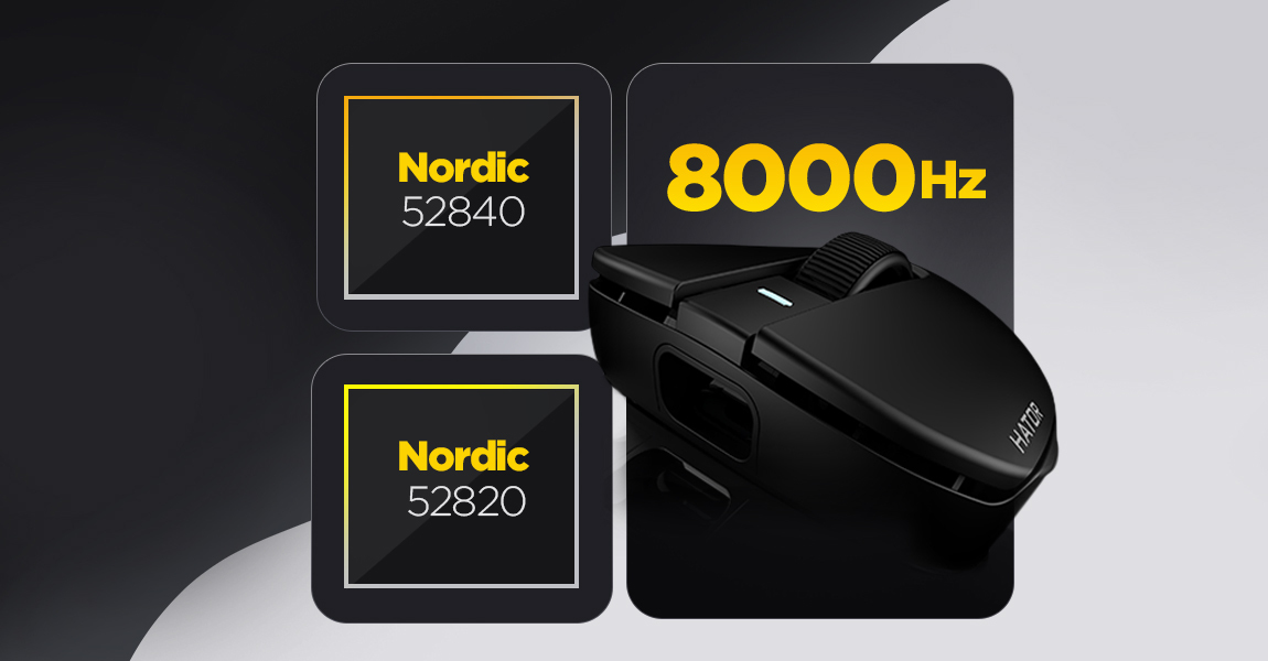 HATOR Quasar 3S ULTIMA 8K wireless, white, HATOR optical 100M switches, PixArt PAW3950, 30000dpi, anti-finger UV texture, 2.4GHz/Bluetooth/USB connection, 300mAh, 47g, 118.5x60.2x37.9mm, 100% PTFE & U-PE spot & glass feet, grips, fabric bag, Gaming mouse