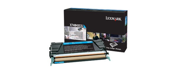 Lexmark x748 10k tonercartridge cyaan