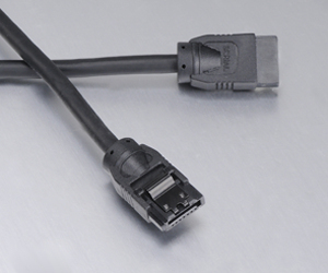 Akasa SATA revision 3.0, 6.0Gb/s transfer, black rounded cable, 100cm, 7 pin connector with secure latch, *SATAM, *SATAF