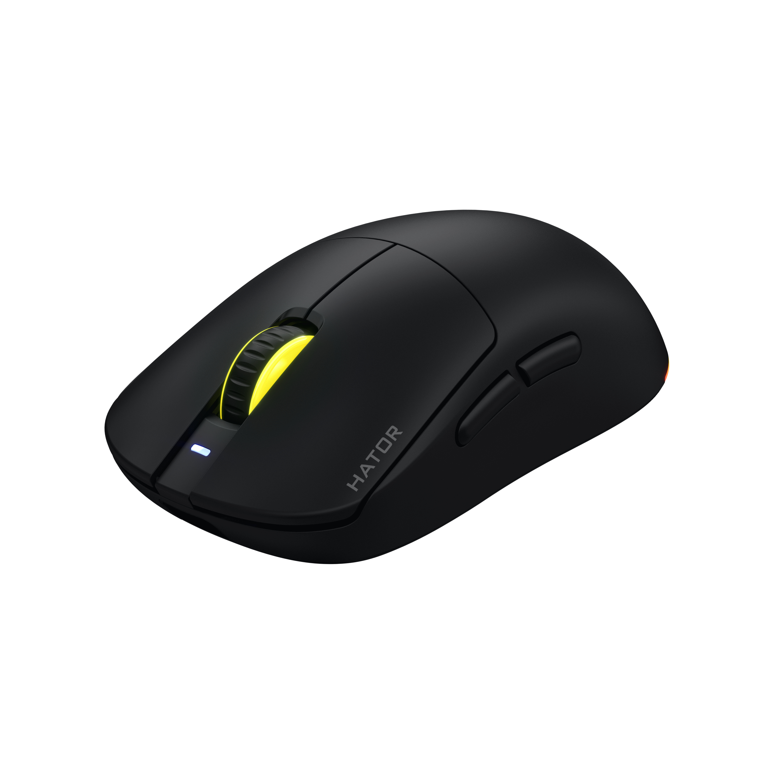HATOR Quasar 3 ULTRA 8K+8K wireless, black edition, HATOR optical 100M switches, PixArt PAW3950, 30000dpi, anti-finger UV texture, 2.4GHz/Bluetooth/USB connection,600mAh,65g,125x64x40mm,100% PTFE & U-PE spots & glass feet, grips, fabric bag, RGB scroll&t