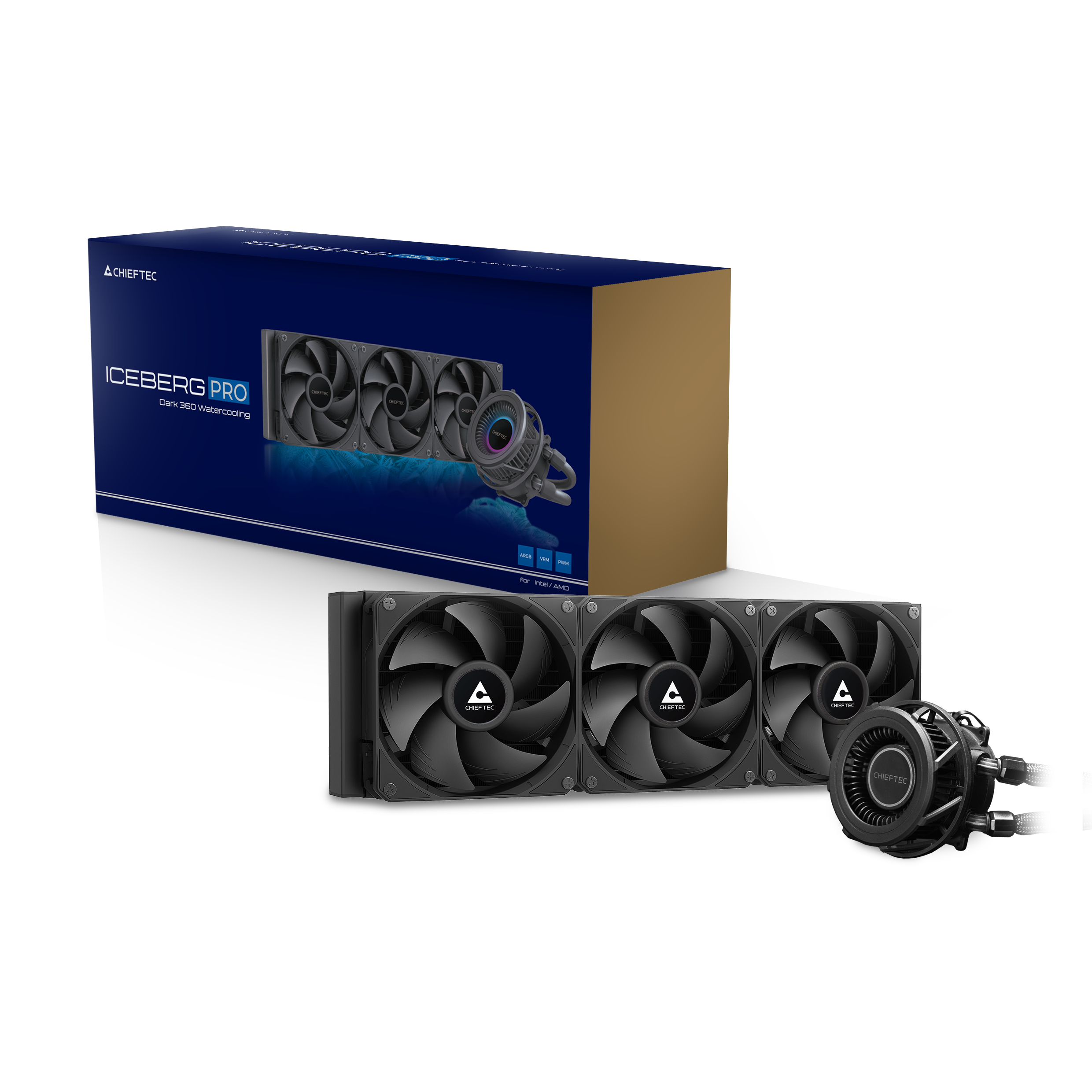 Chieftec ICEBERG PRO // 360 AIO water cooling non RGB with VRM fan