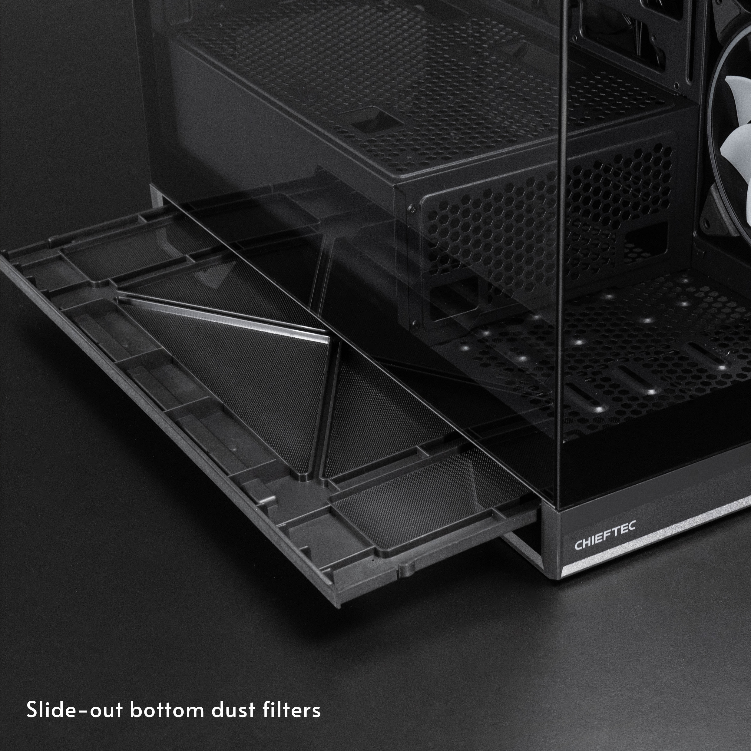 Chieftec Vista Max // Chieftec Vista Max // ATX mid Tower, T Glass side-door & front panel, 4x 14cm ARGB fan + HDD cage included