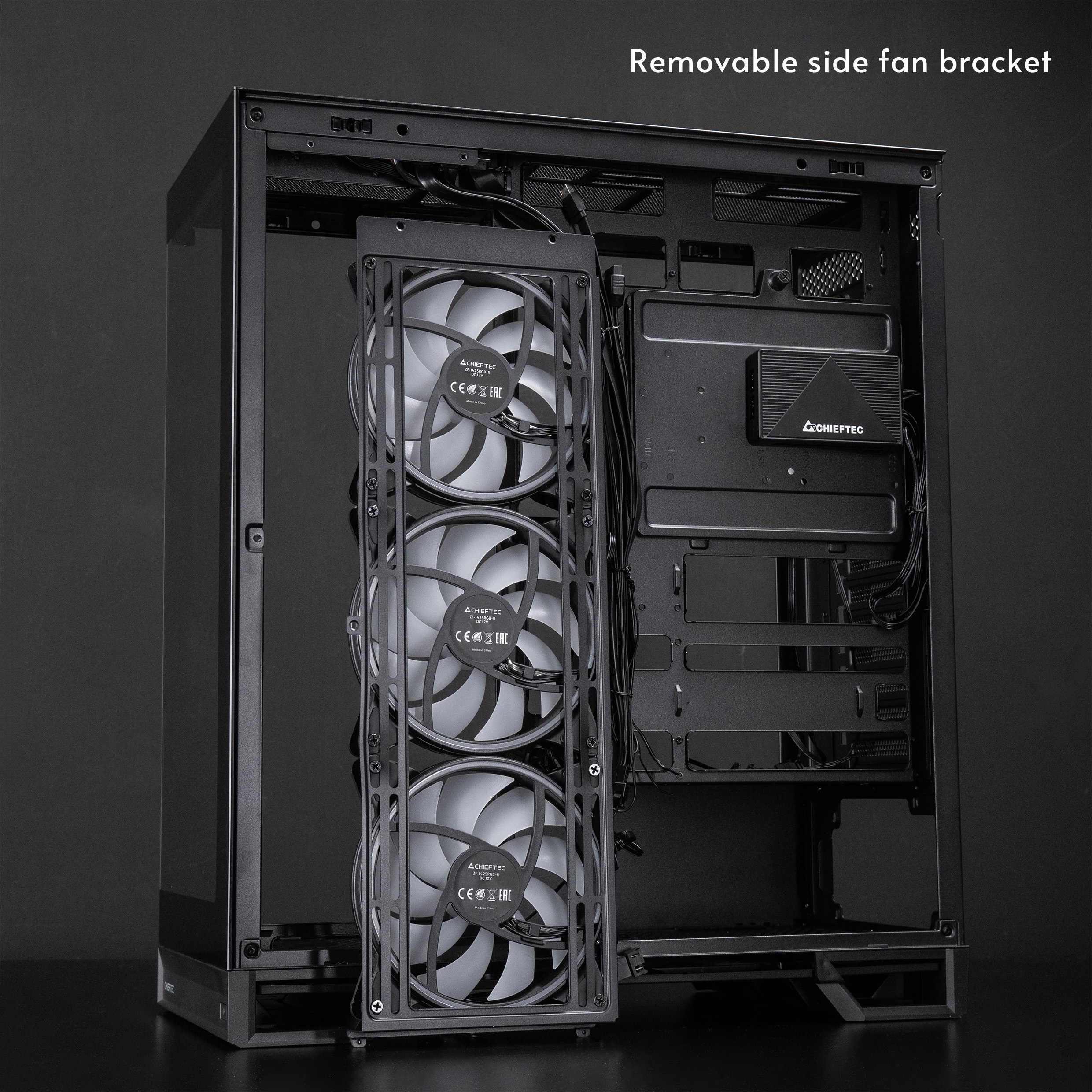 Chieftec Vista Max // Chieftec Vista Max // ATX mid Tower, T Glass side-door & front panel, 4x 14cm ARGB fan + HDD cage included