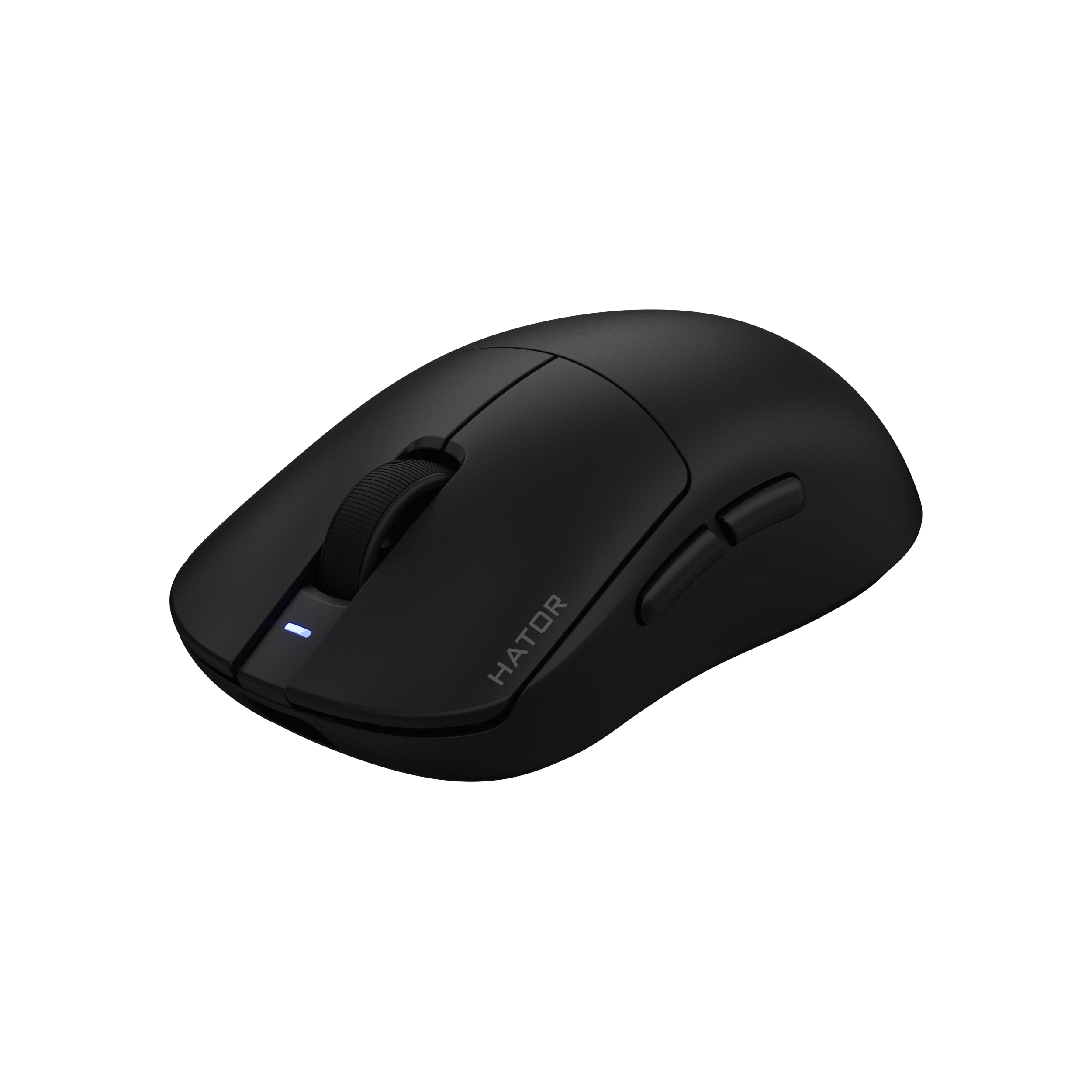 HATOR Quasar 3S PRO wireless, black, HATOR optical 100M switches, PixArt PAW3950, 30000dpi, anti-finger UV texture, 2.4GHz/Bluetooth/USB connection, 300mAh, 47g, 118.5x60.2x37.9mm,100% PTFE & U-PE spots & glass feet, grips, fabric bag, Gaming mouse - (HT