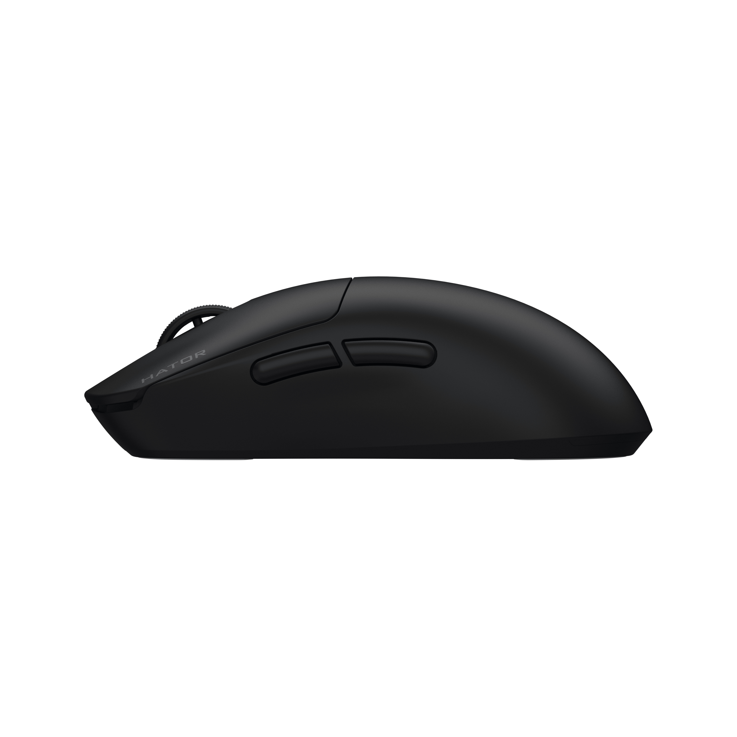 HATOR Quasar 3S PRO wireless, black, HATOR optical 100M switches, PixArt PAW3950, 30000dpi, anti-finger UV texture, 2.4GHz/Bluetooth/USB connection, 300mAh, 47g, 118.5x60.2x37.9mm,100% PTFE & U-PE spots & glass feet, grips, fabric bag, Gaming mouse - (HT