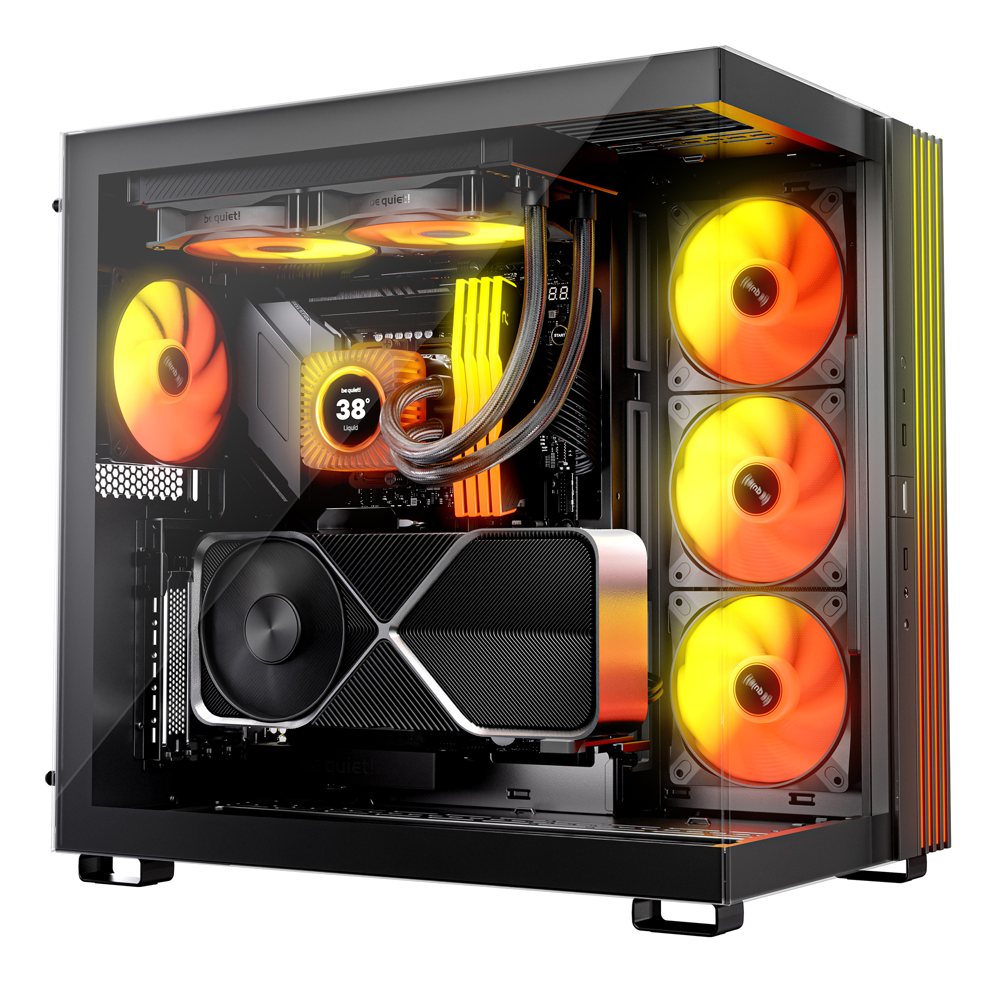 be quiet! Light Loop IO LCD 240mm Black AIO Water Cooler, IPS Display, 2 x Light Wings LX 120 mm PWM high-speed, ARGB with IO integration Intel: 1851/1700/1200/115x AMD: AM4/AM5, IO ARGB Hub