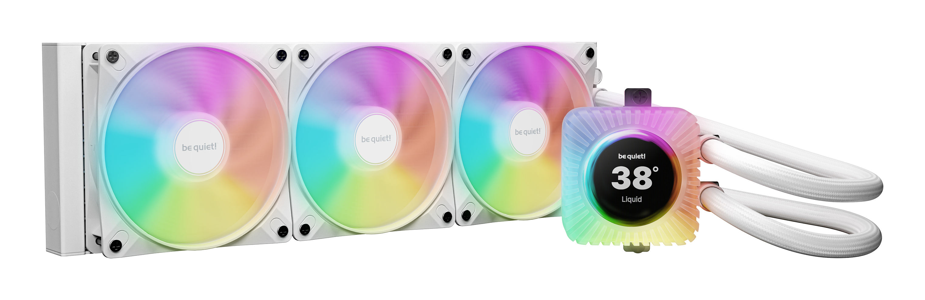 be quiet! Light Loop IO LCD 360mm White AIO Water Cooler, IPS Display, 3 x Light Wings LX 120 mm PWM high-speed, ARGB with IO integration Intel: 1851/1700/1200/115x AMD: AM4/AM5, IO ARGB Hub