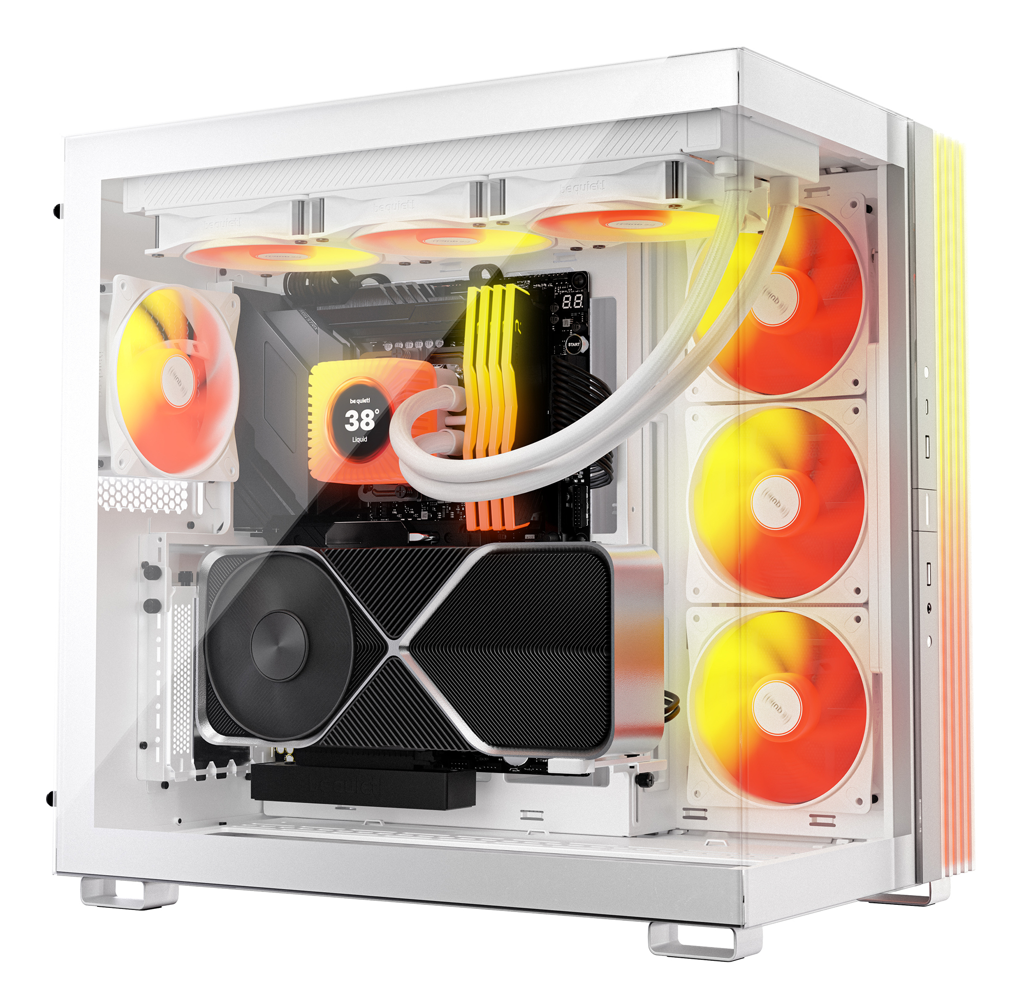 be quiet! Light Loop IO LCD 360mm White AIO Water Cooler, IPS Display, 3 x Light Wings LX 120 mm PWM high-speed, ARGB with IO integration Intel: 1851/1700/1200/115x AMD: AM4/AM5, IO ARGB Hub