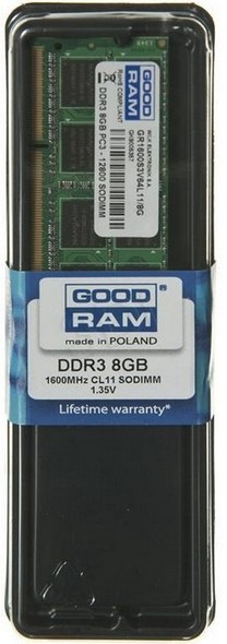 GOODRAM Essential SO-DIMM 8 GB, PC12800, DDR3-L 1600, low-voltage, 1.35V, CL11
