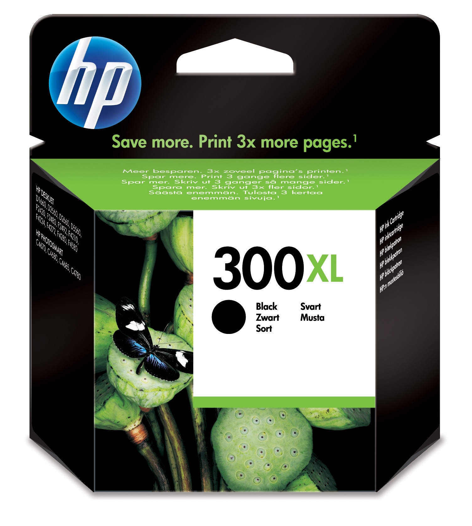 HP 300xl inktcartridge zwart high capacity 12ml 600 pagina s met vivera inkt