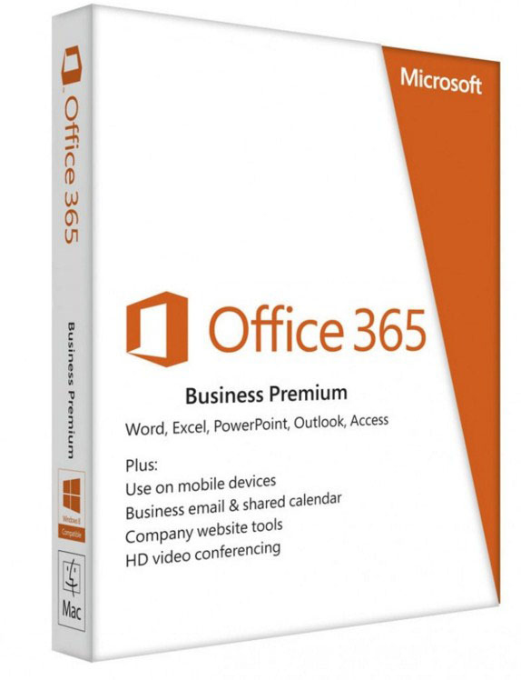 Microsoft Office 365 Business Premium, 1 user, per jaar, auto renew